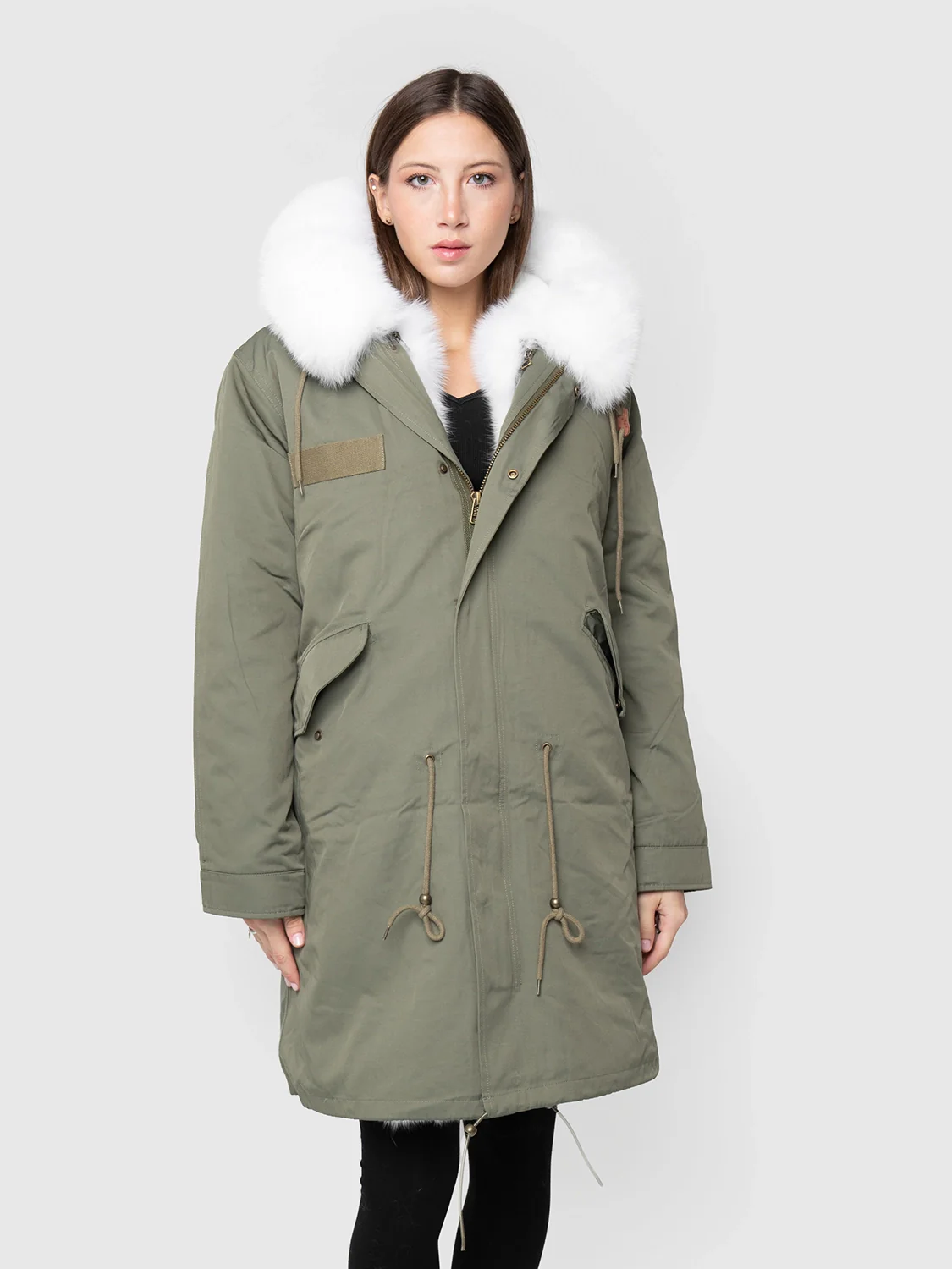 ALASKA - Parka con bordatura cappuccio e collo in volpe (Bianco) - Image 3