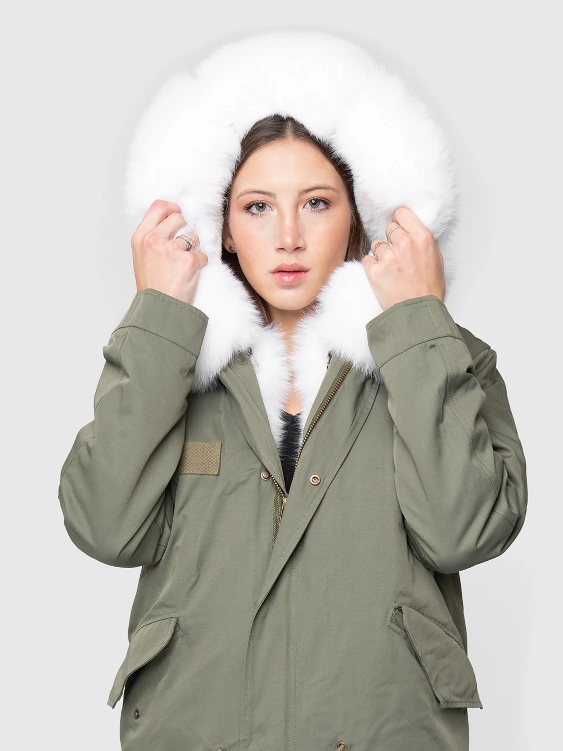 ALASKA - Parka con bordatura cappuccio e collo in volpe (Bianco) - Image 4