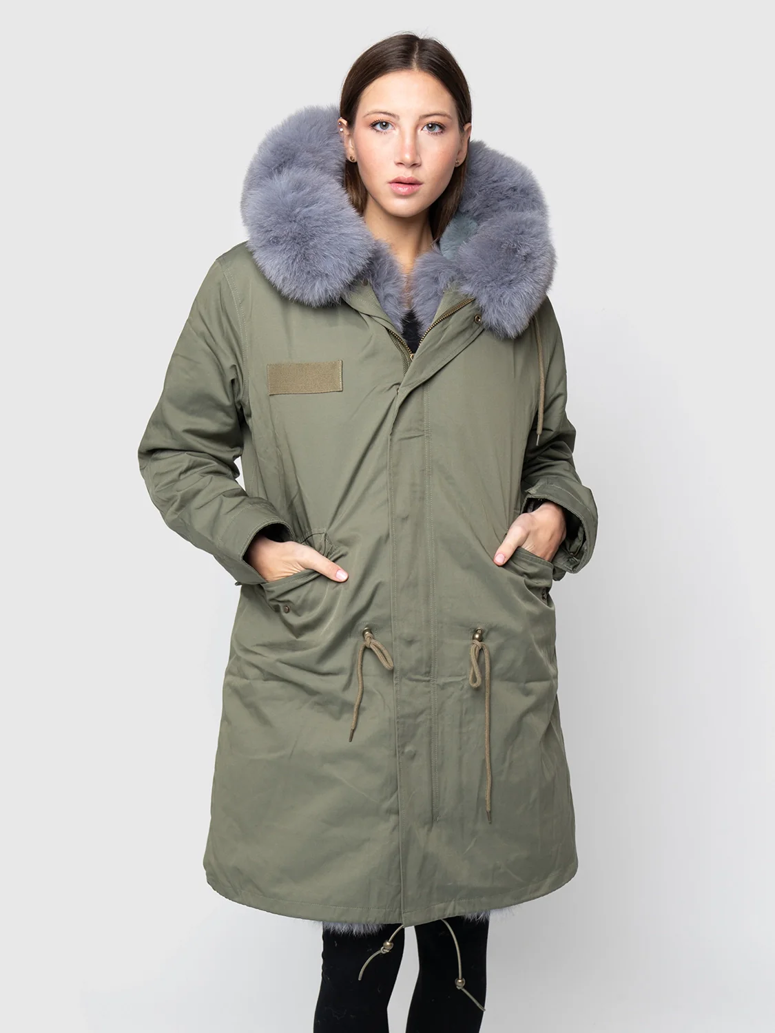ALASKA - Parka con bordatura cappuccio e collo in volpe (Grigio) - Image 4