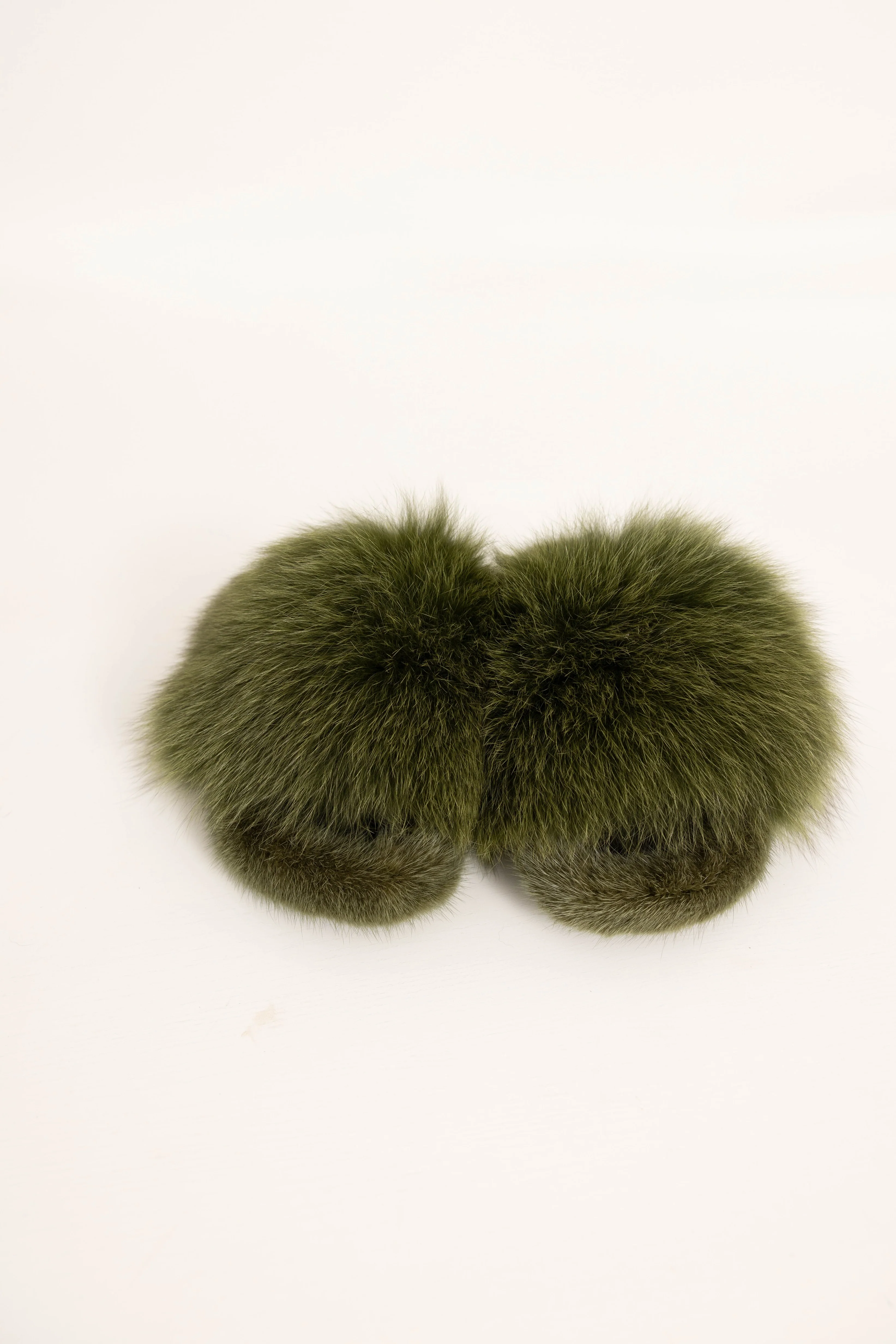 ASPEN - Slipper con fascia in volpe e bordatura in visone (Verde Mimetico) - Image 3