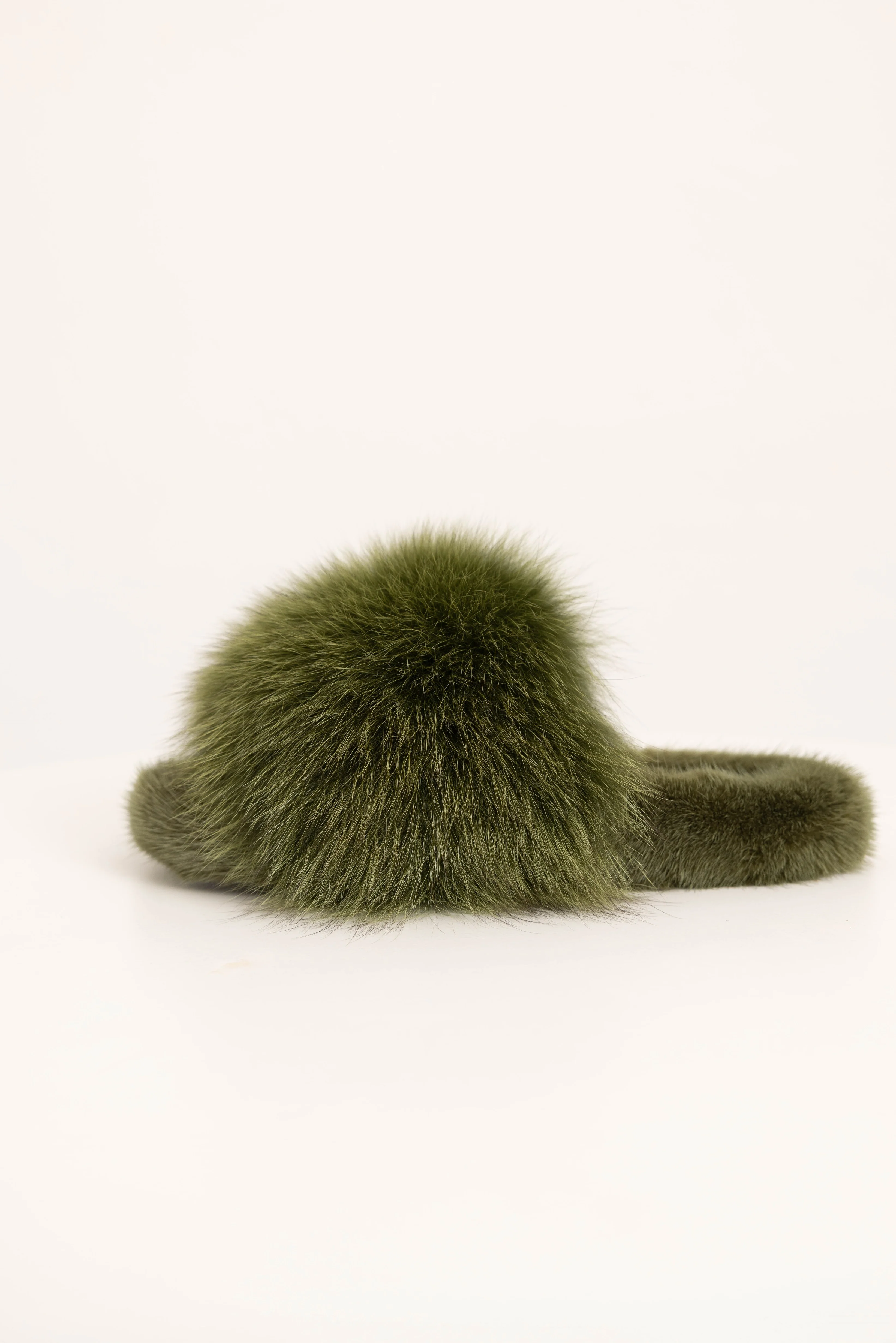 ASPEN - Slipper con fascia in volpe e bordatura in visone (Verde Mimetico) - Image 4