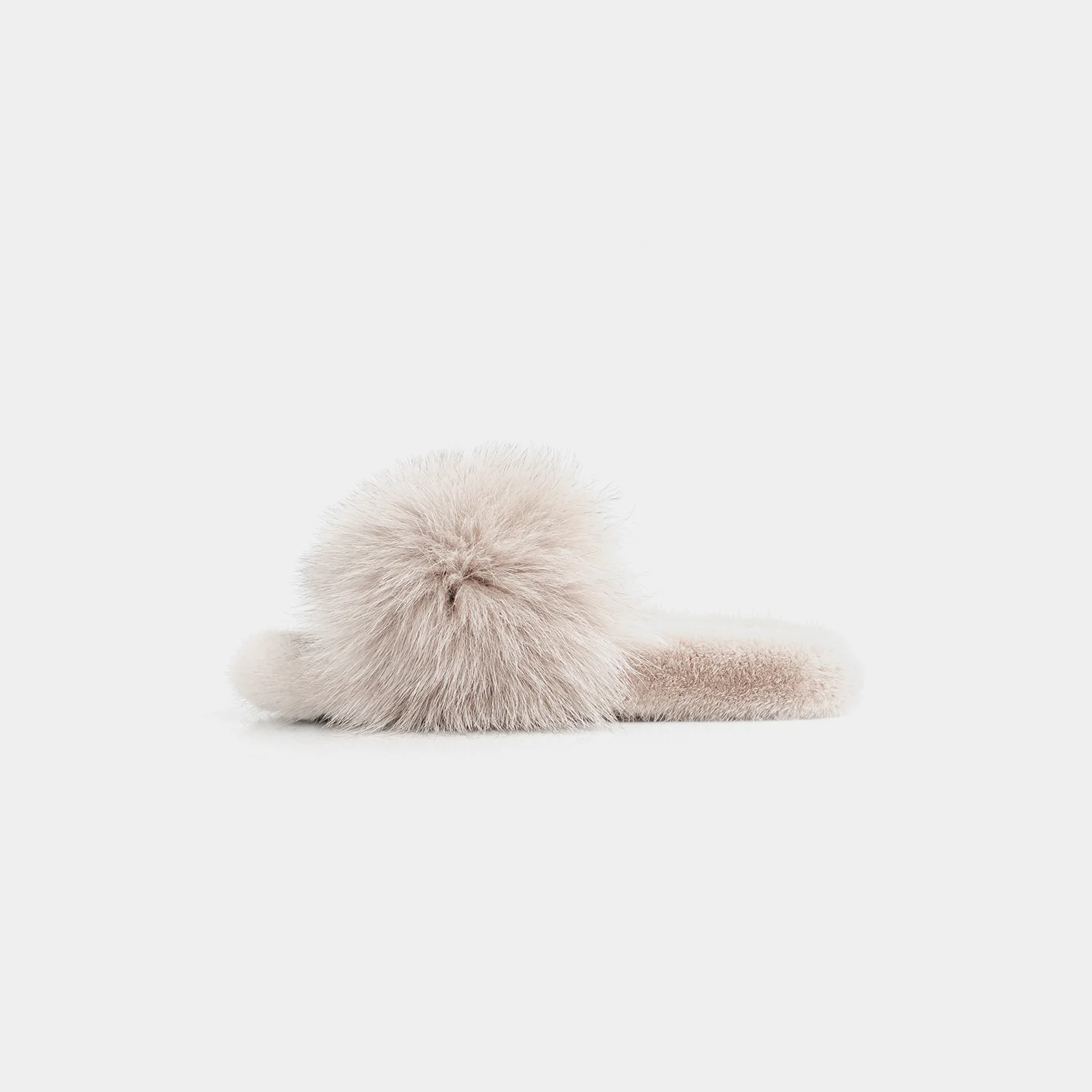 ASPEN - Slipper con fascia in volpe e bordatura in visone (Fango) - Image 3