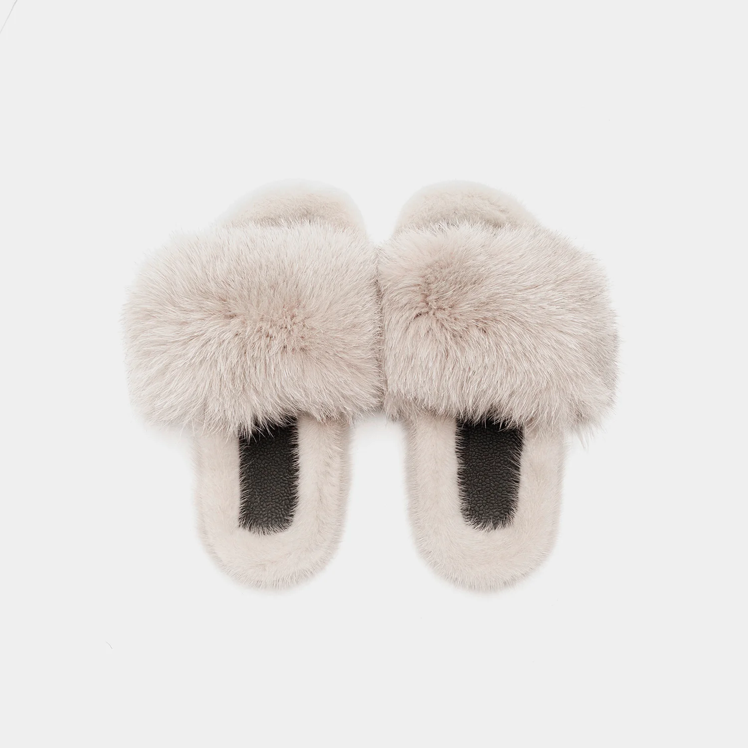ASPEN - Slipper con fascia in volpe e bordatura in visone (Fango) - Image 4