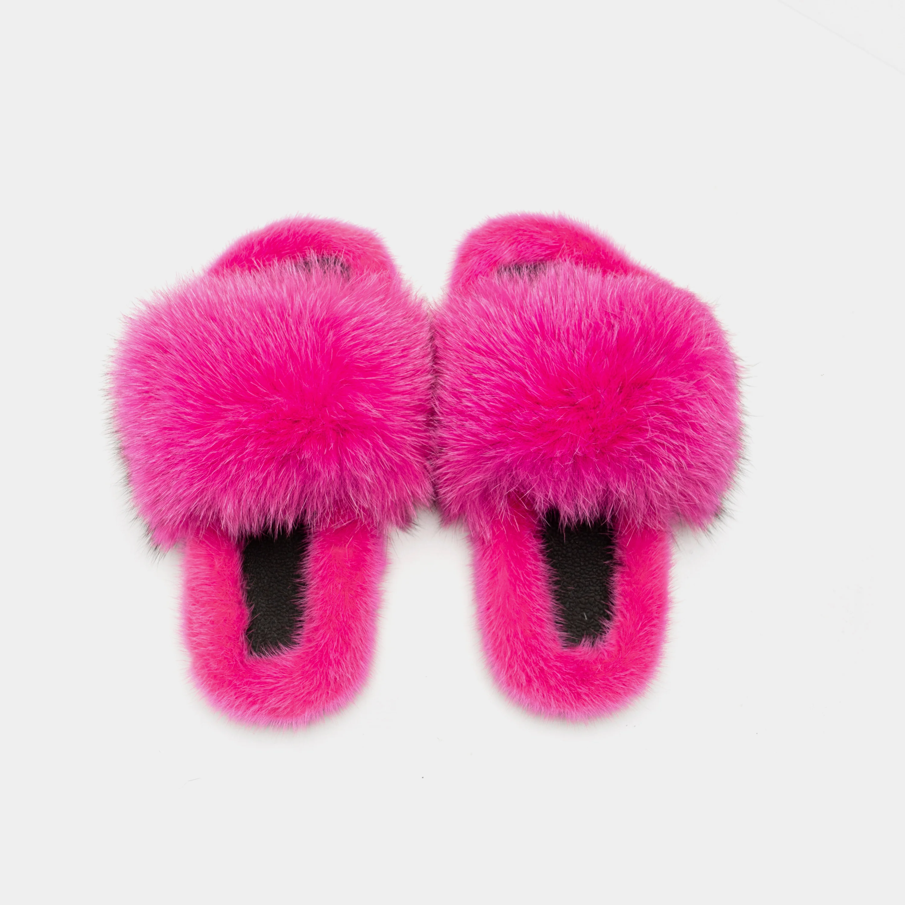 ASPEN - Slipper con fascia in volpe e bordatura in visone (Fucsia) - Image 4