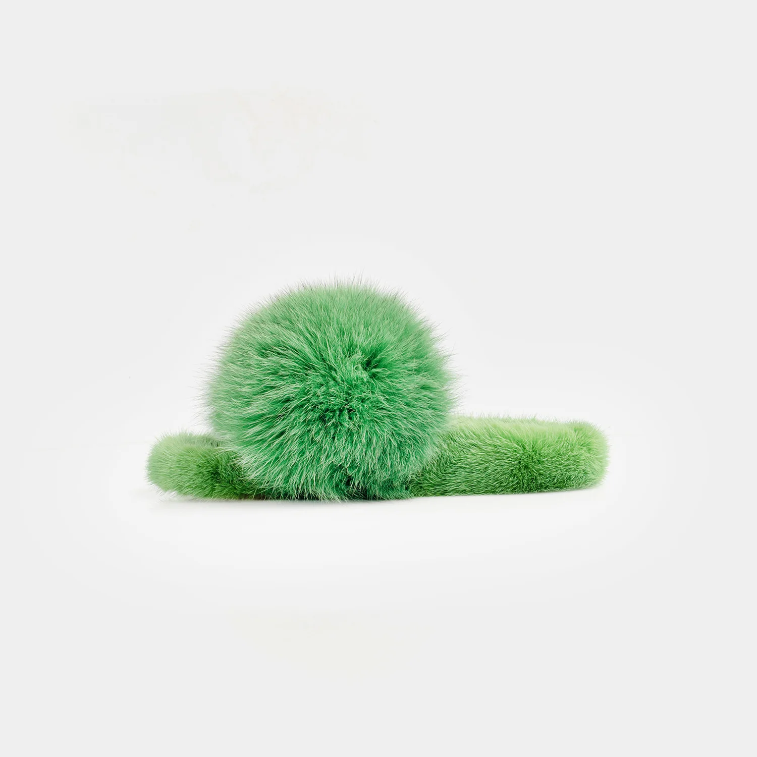 ASPEN - Slipper con fascia in volpe e bordatura in visone (Verde) - Image 3