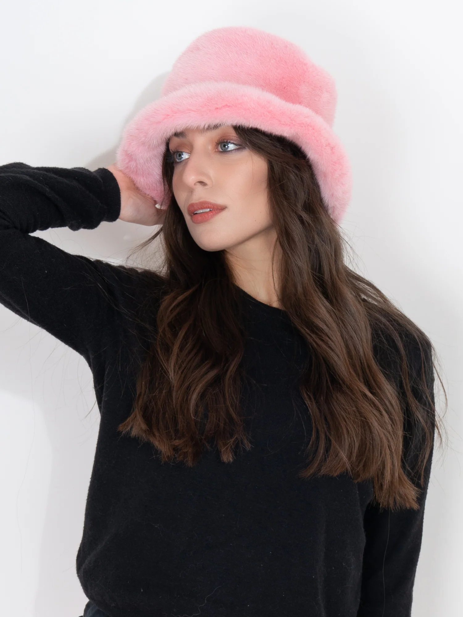 LIONE - Cappello Bucket in visone (Rosa) - Image 4