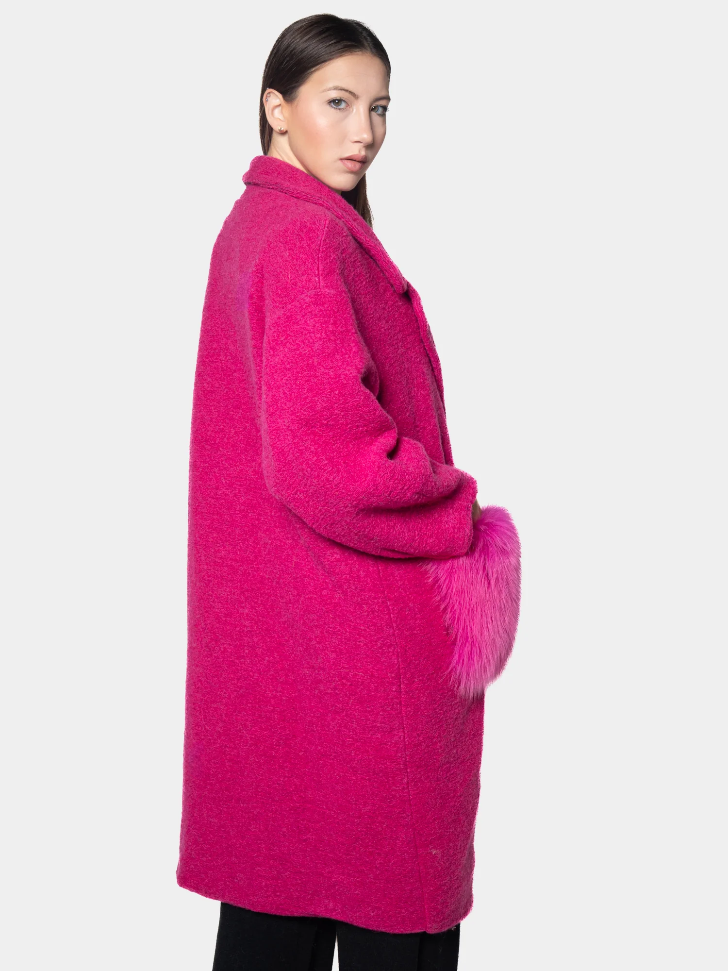 VIENNA Fantasia - Cappotto con tasche in volpe (Fucsia) - Image 7