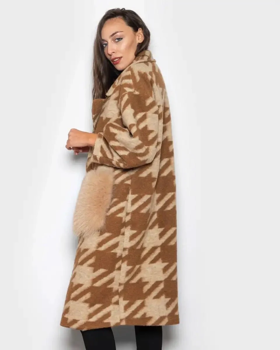 VIENNA Fantasia - Cappotto con tasche in volpe (Marrone/Beige) - Image 4