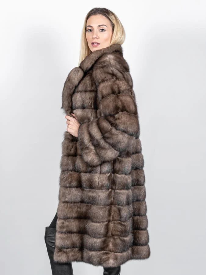 VERNAL - Cappotto in zibellino con collo revers - Image 3