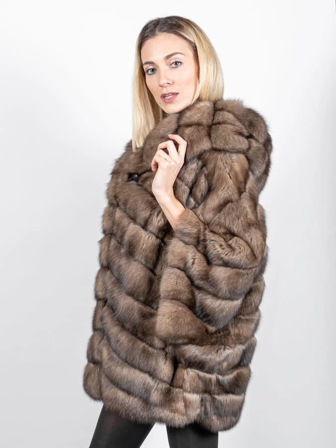WINONA - Cappotto in zibellino oversize con cappuccio - Image 3