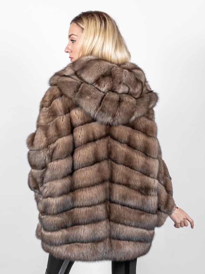 WINONA - Cappotto in zibellino oversize con cappuccio - Image 4