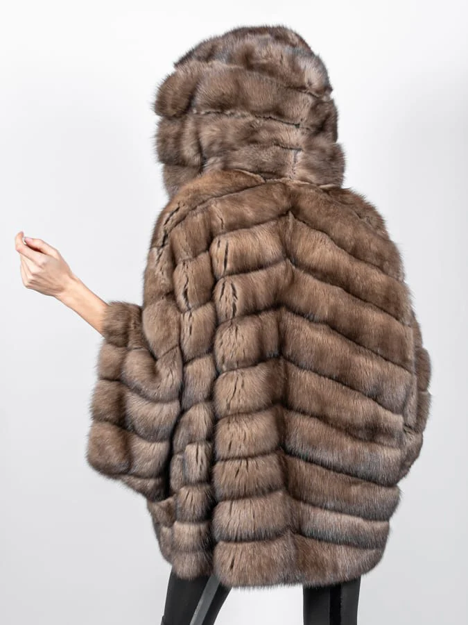 WINONA - Cappotto in zibellino oversize con cappuccio - Image 5