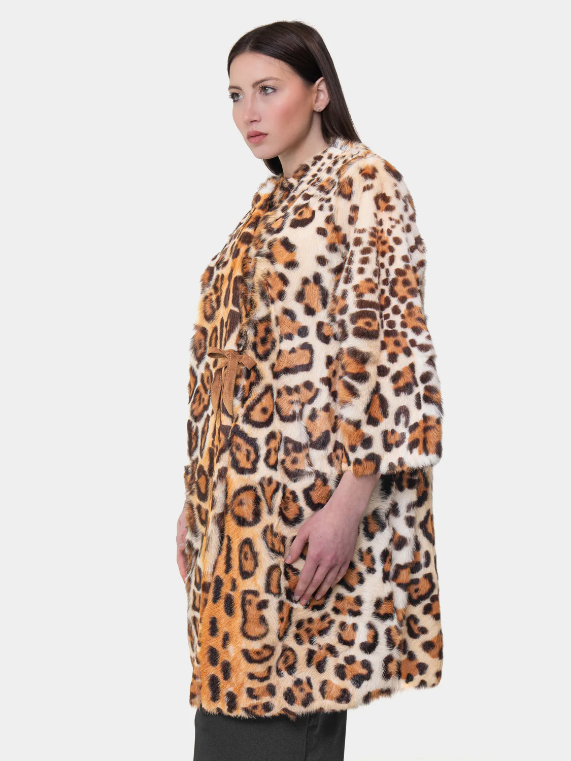 MAINE - Cappotto in capretto - Mod. Kimono (Leopardato) - Image 4