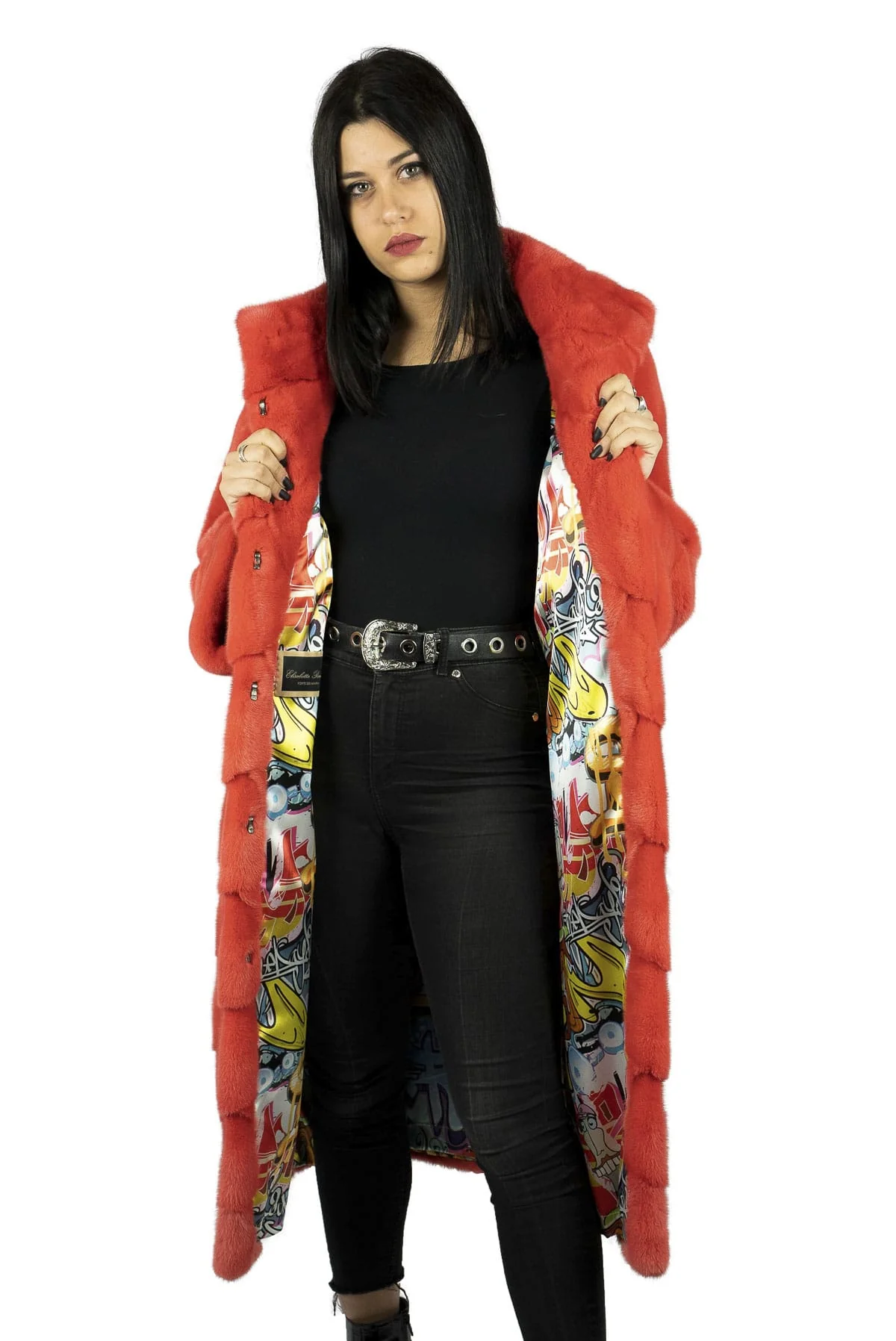 JAMESTOWN - Cappotto in visone (Arancione)