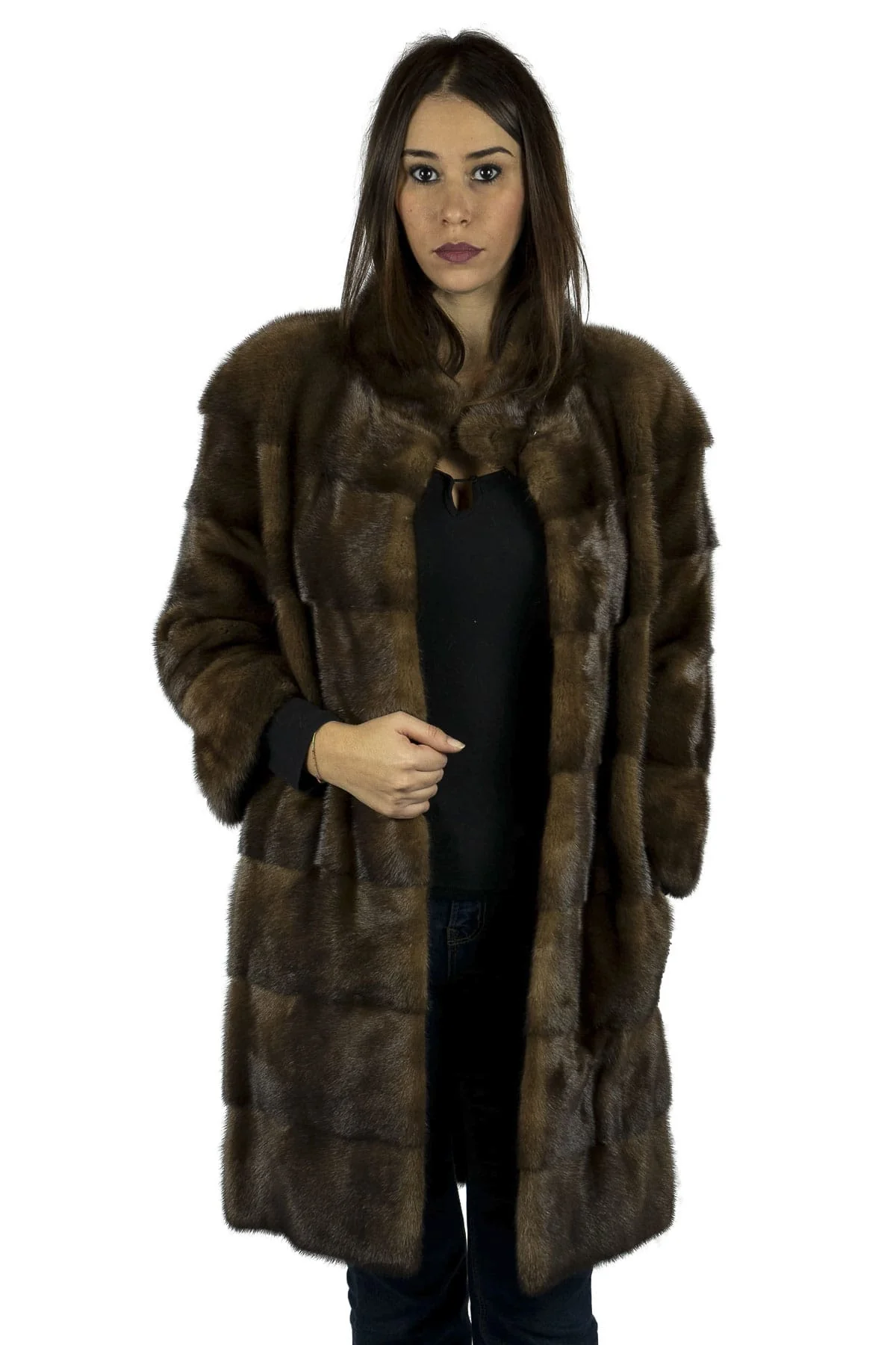 KANAB - Cappotto in visone (Marrone scuro)
