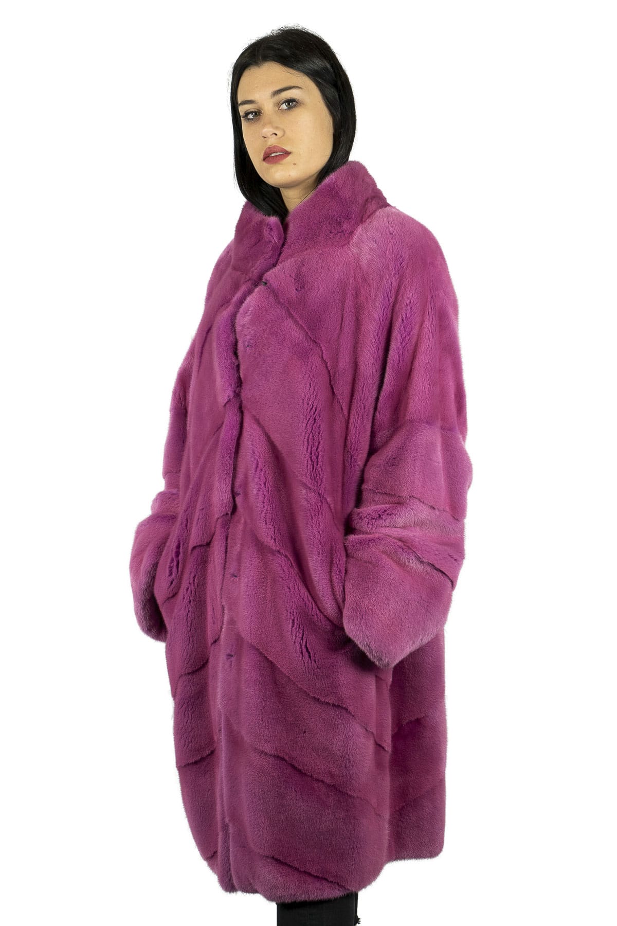 MONTCLAIR - Cappotto in visone (Fucsia)