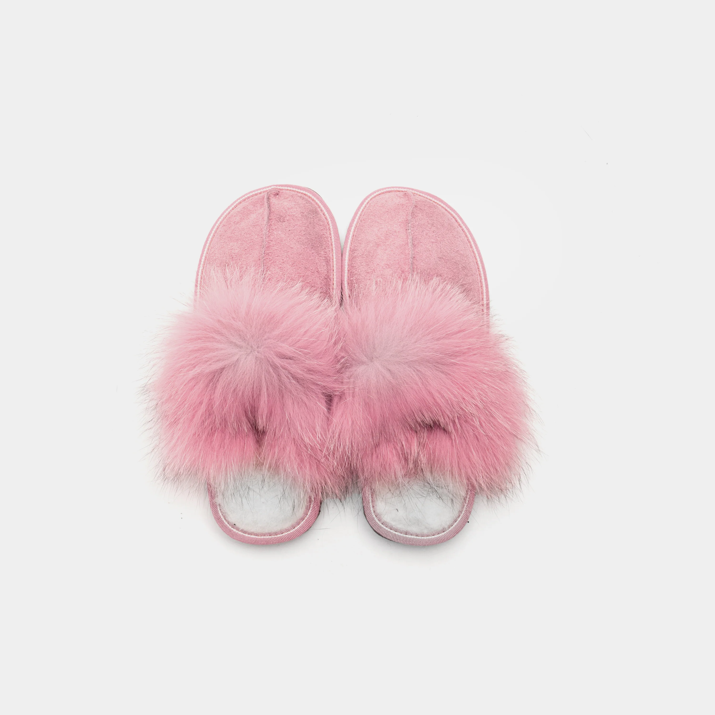 CERVINIA - Slipper chiusa scamosciata con bordatura in volpe (Rosa) - Image 4