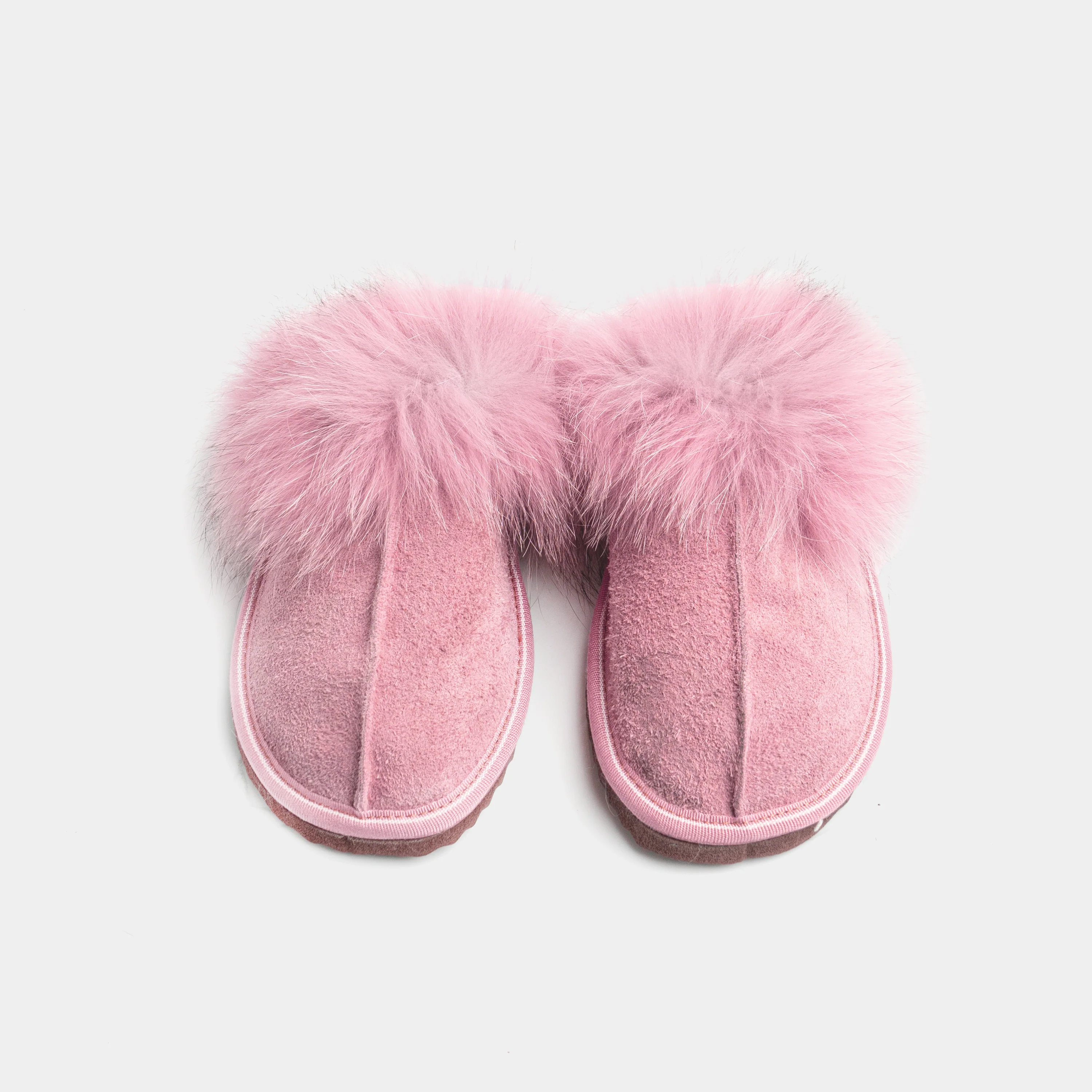 CERVINIA - Slipper chiusa scamosciata con bordatura in volpe (Rosa) - Image 5
