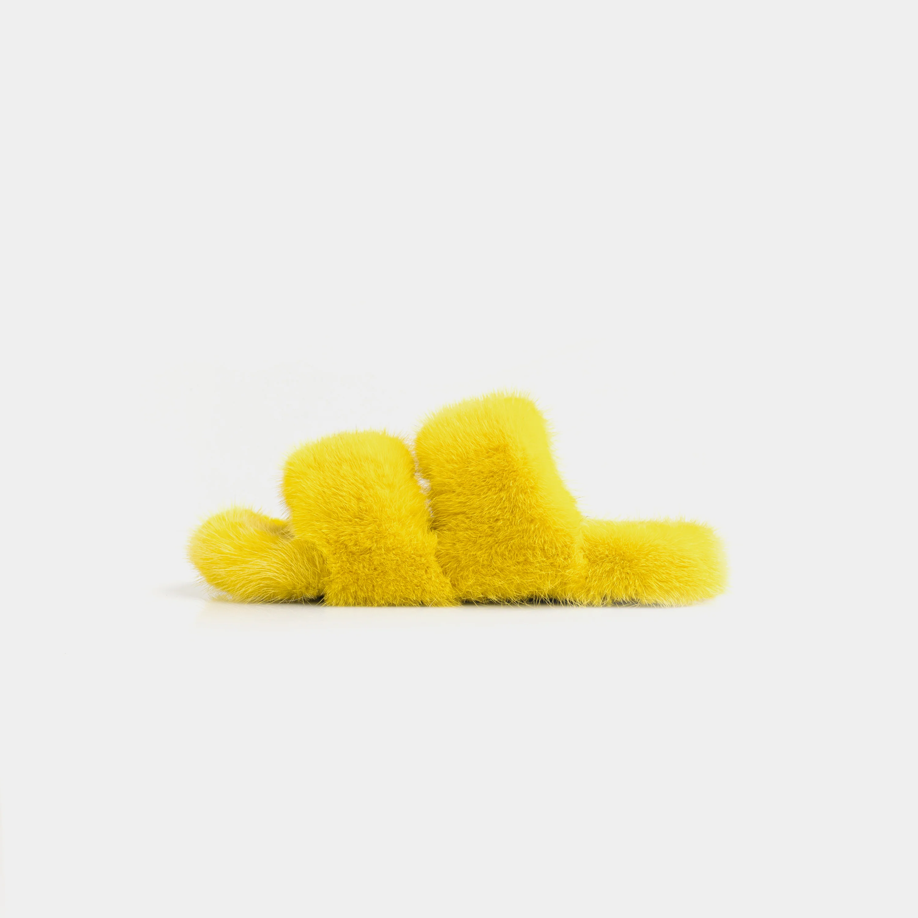 CORTINA - Slipper doppia fascia in visone (Giallo) - Image 3