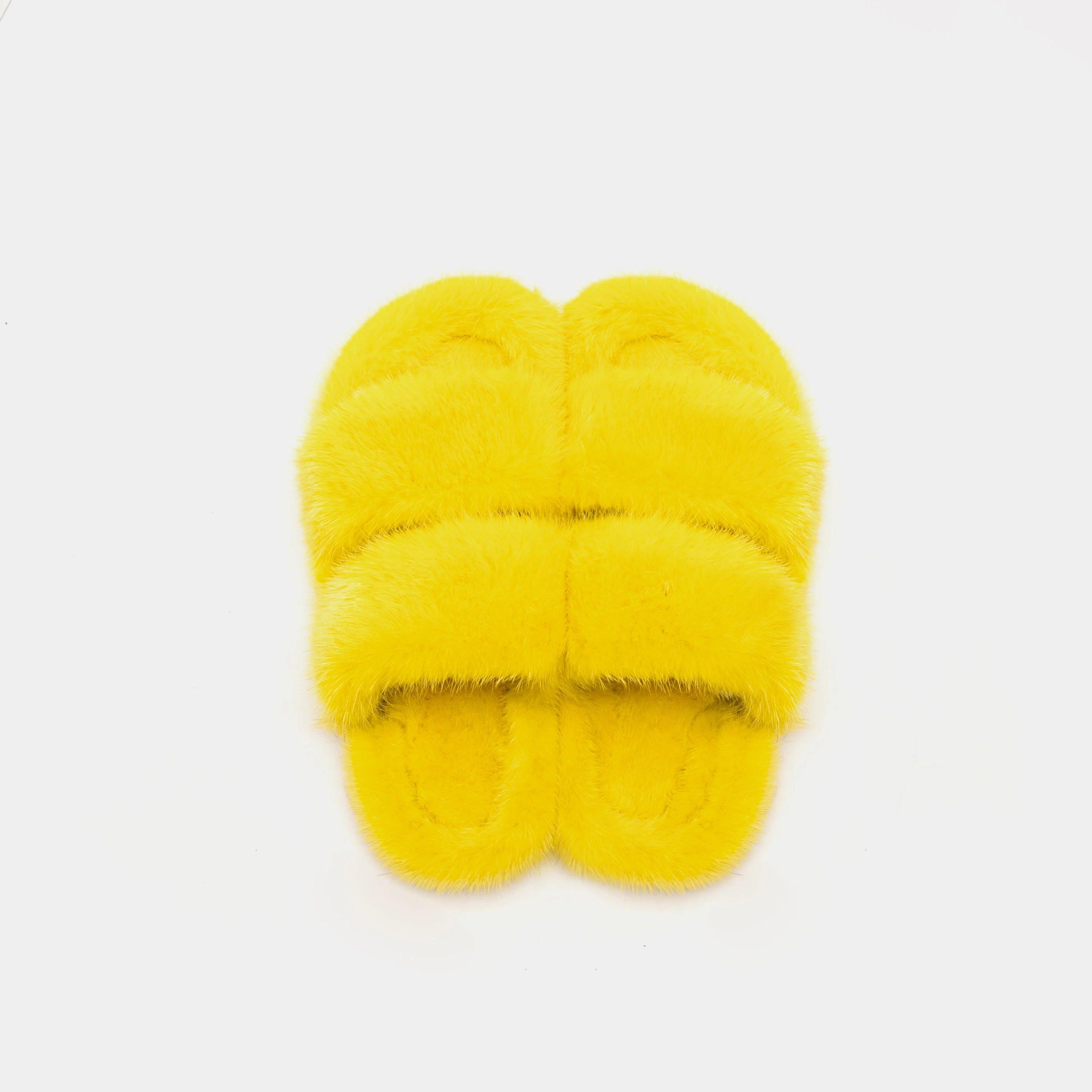 CORTINA - Slipper doppia fascia in visone (Giallo) - Image 4