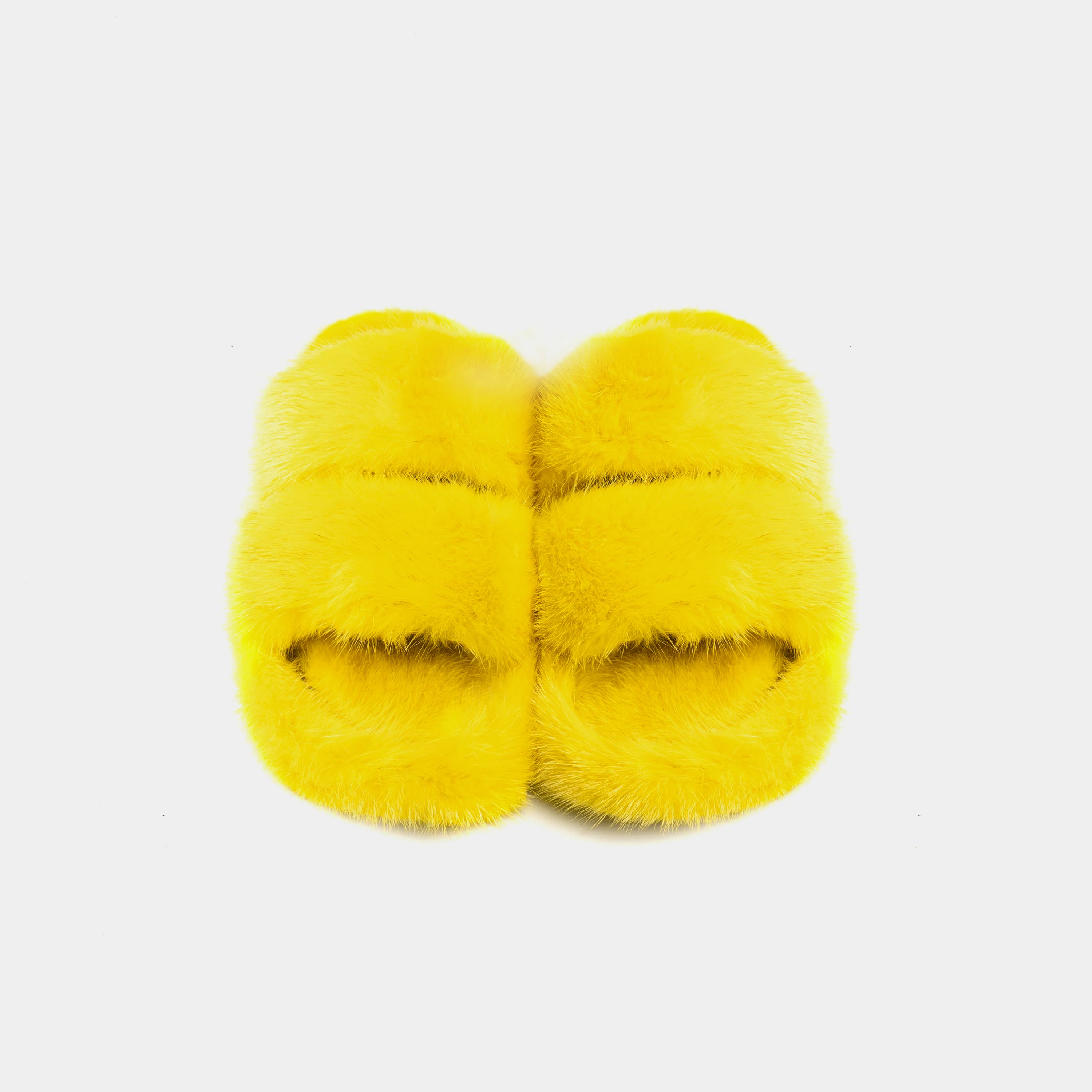 CORTINA - Slipper doppia fascia in visone (Giallo) - Image 5