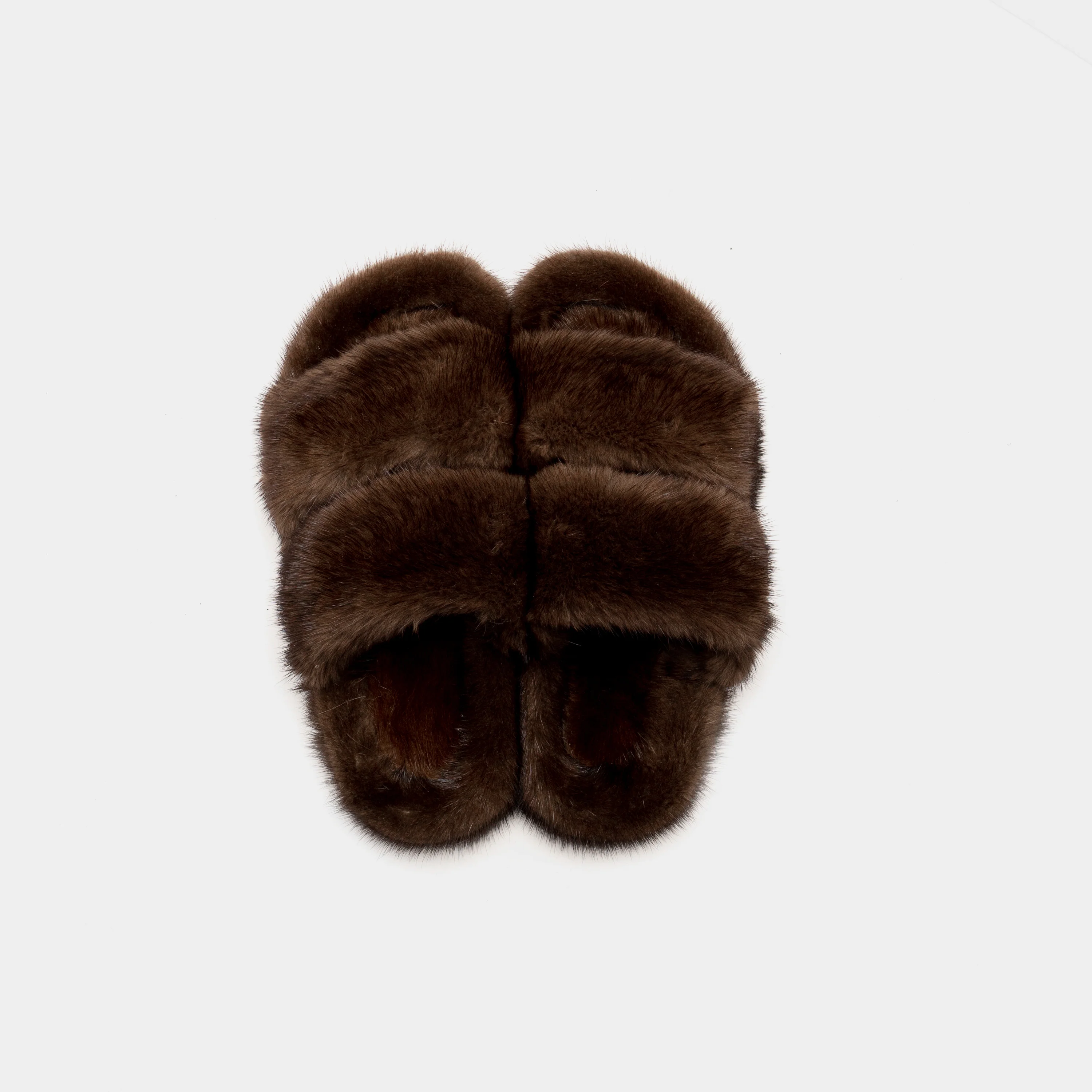 CORTINA - Slipper doppia fascia in visone (Marrone) - Image 4