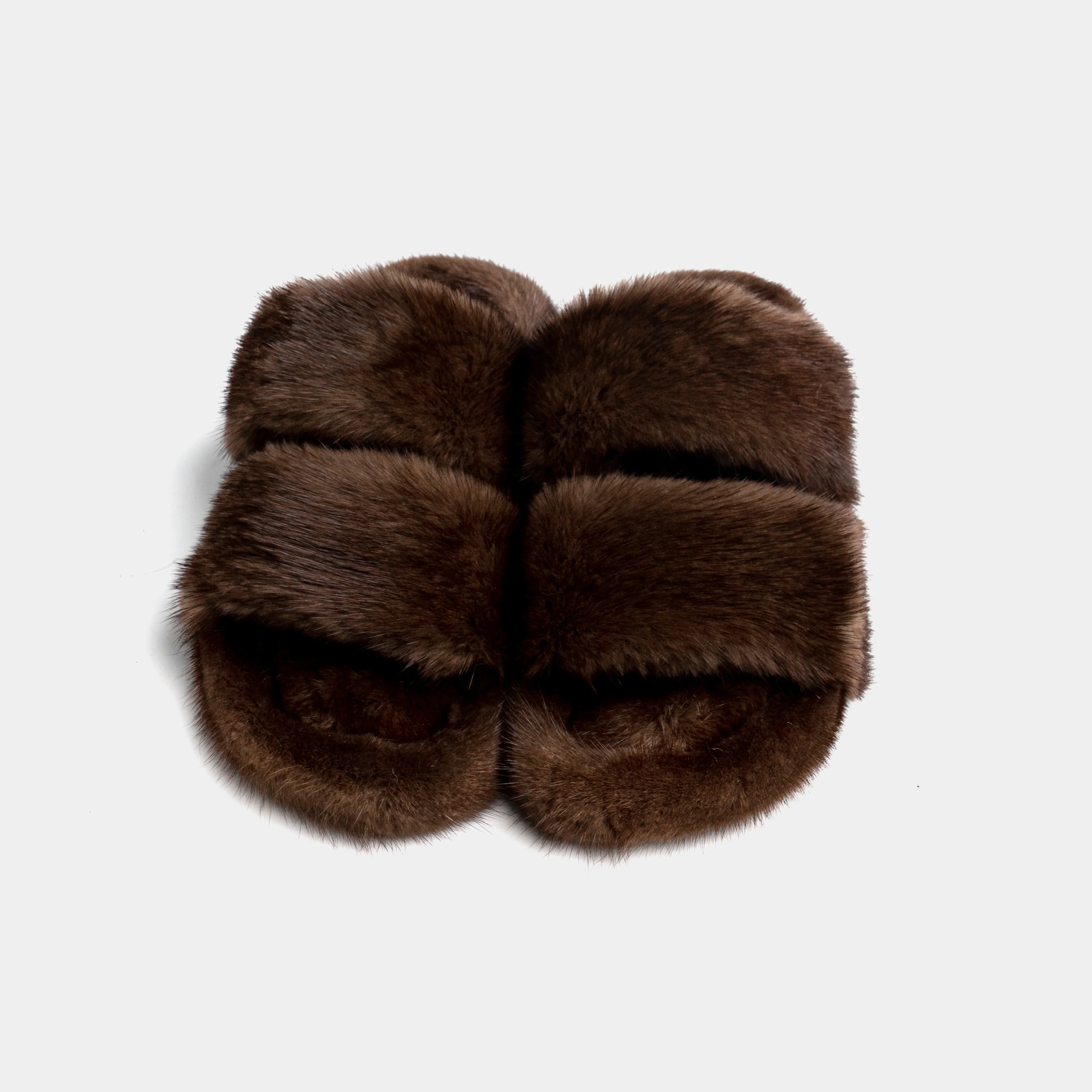 CORTINA - Slipper doppia fascia in visone (Marrone) - Image 5