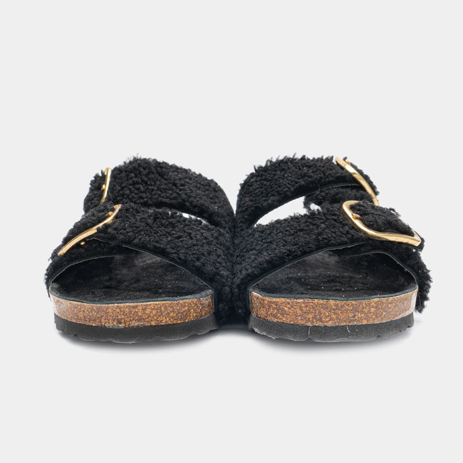 FIRENZE - Slipper con doppia fascia e fibbie regolabili in montone (Nero) - Image 6