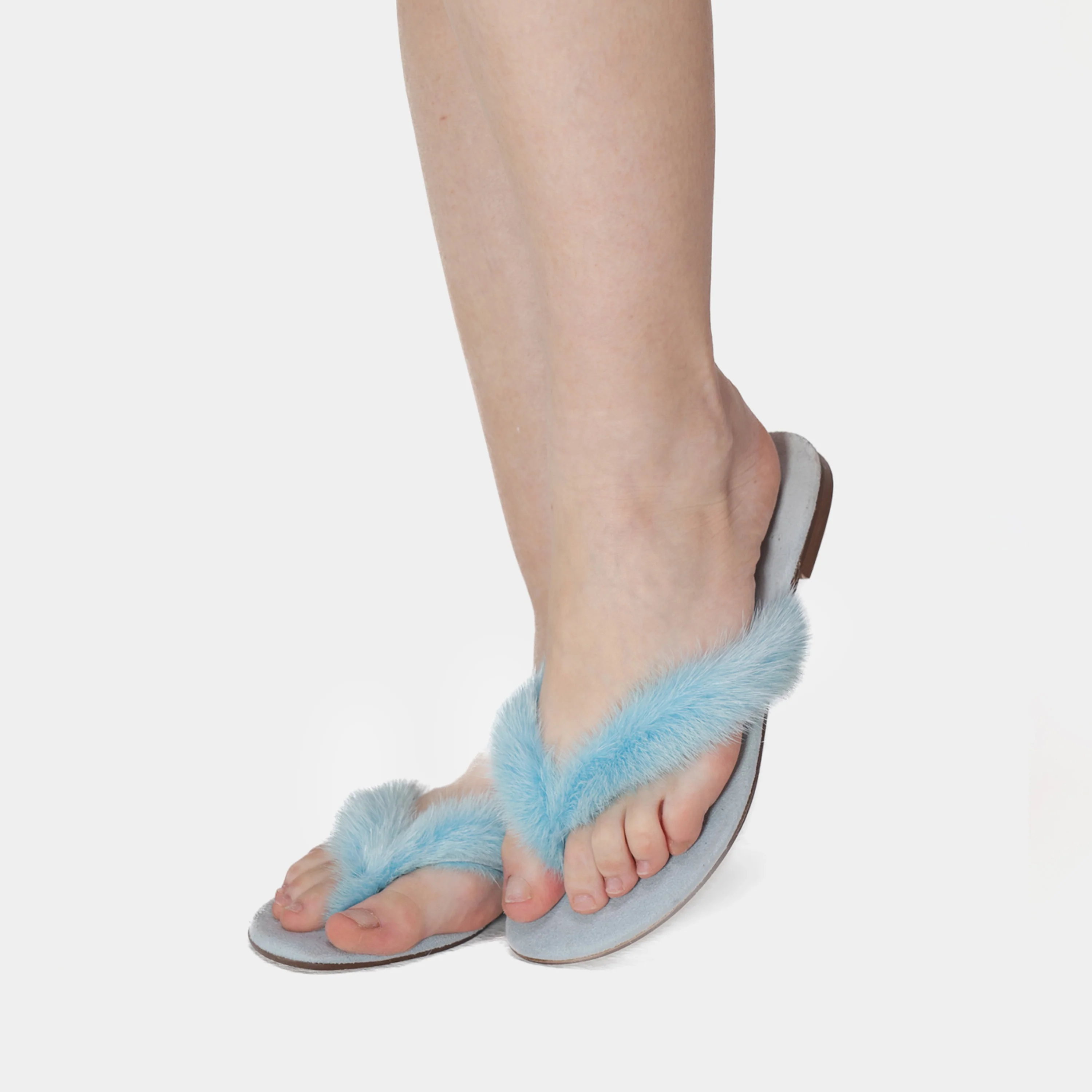 FORTE DEI MARMI - Slipper infradito in visone (Celeste) - Image 3