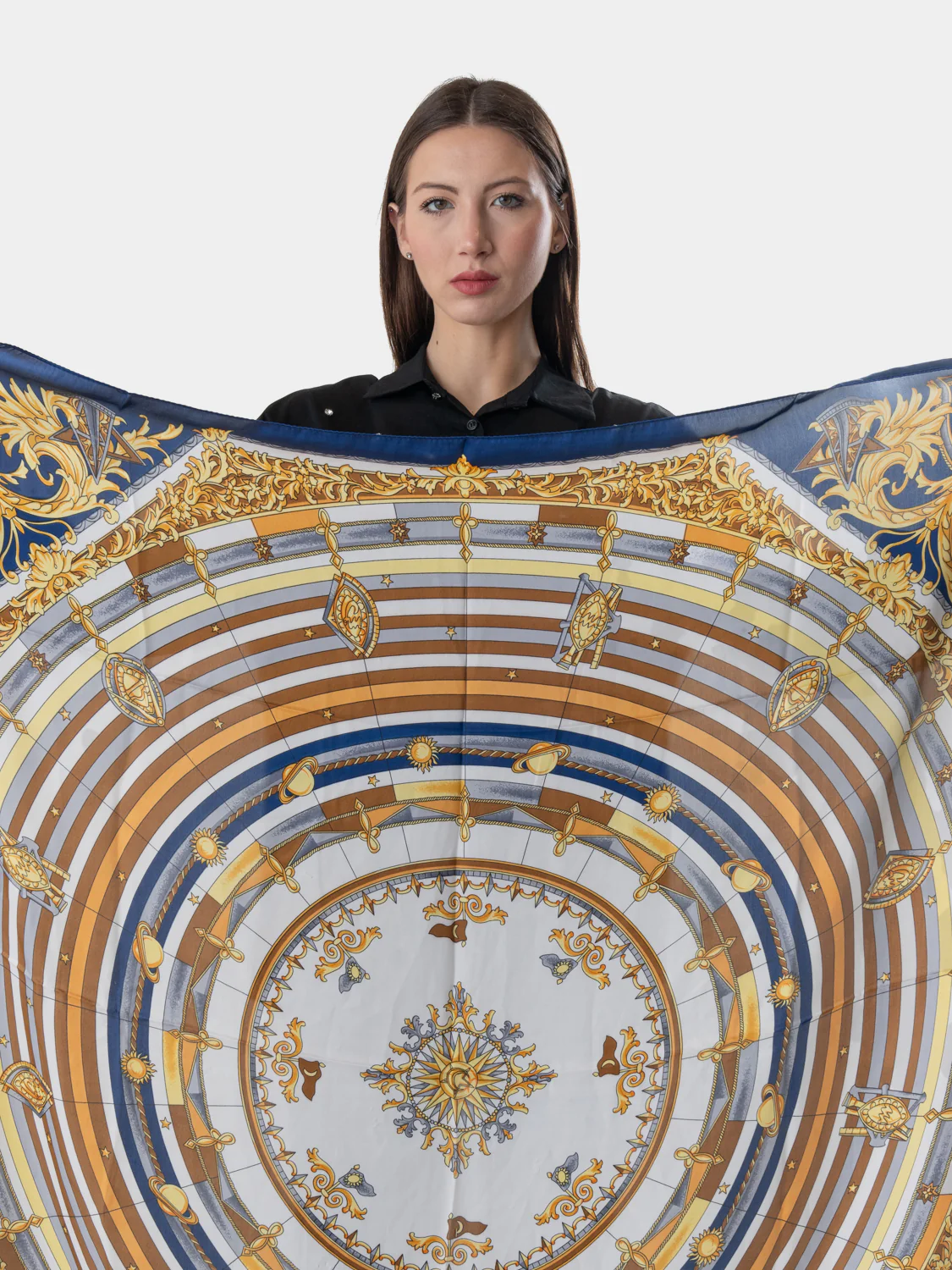 SALISBURGO - Foulard Luxury Splendore Mediceo (Oro e Blu)