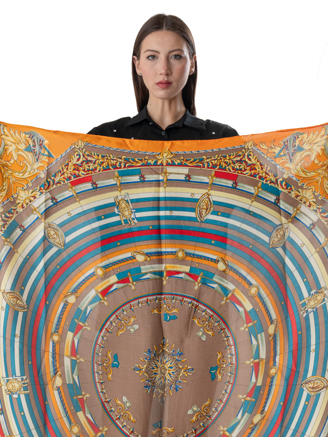 SALISBURGO - Foulard Luxury (Arancione e Turchese)