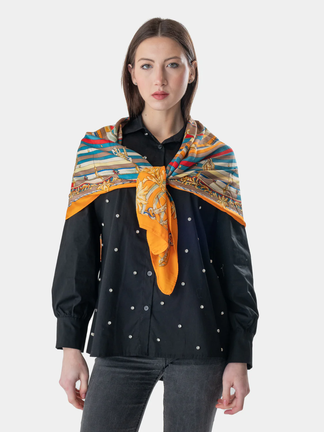 SALISBURGO - Foulard Luxury (Arancione e Turchese) - Image 4