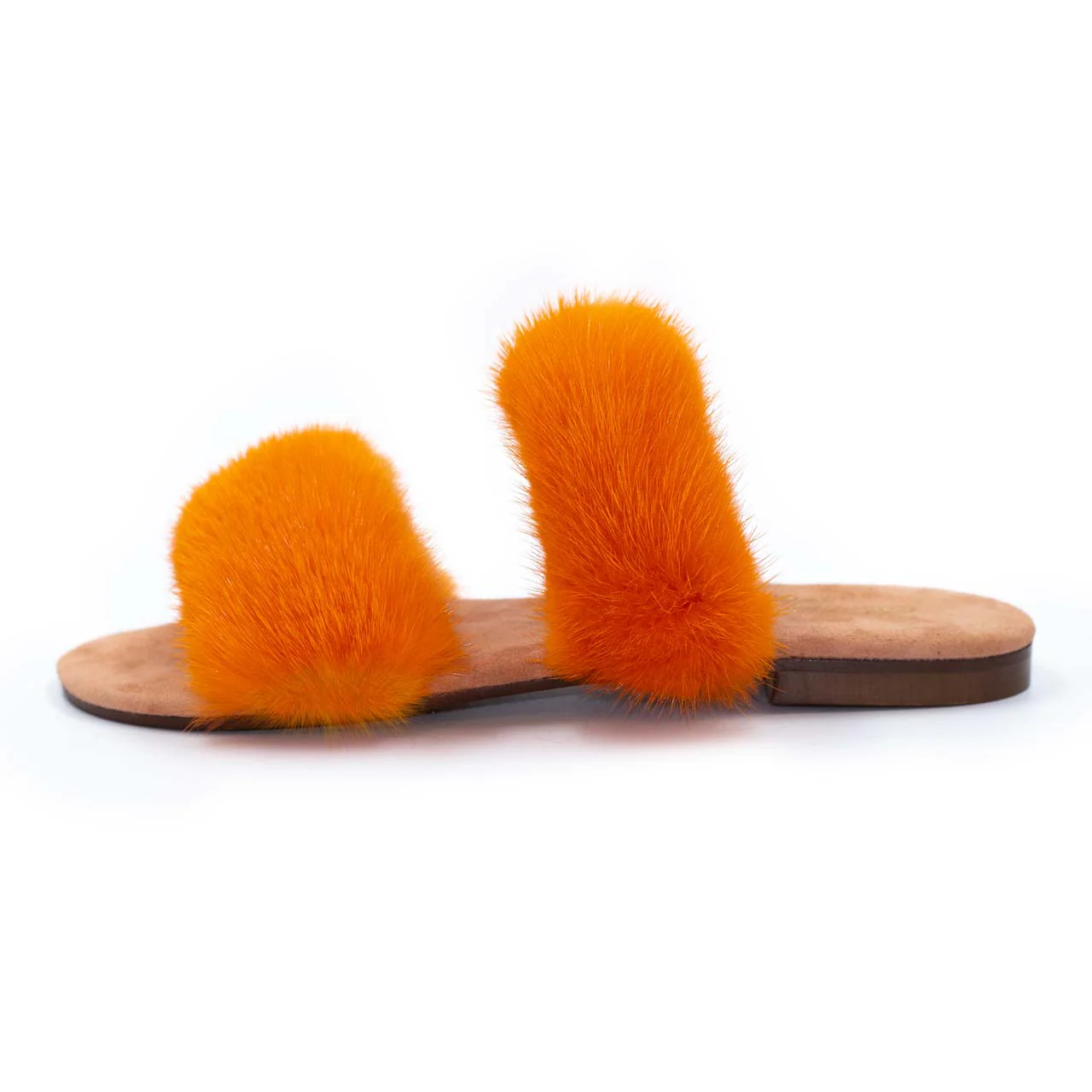 IBIZA - Slipper con doppia fascia in visone (Arancione) - Image 2