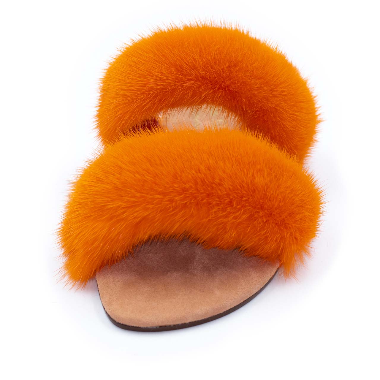 IBIZA - Slipper con doppia fascia in visone (Arancione) - Image 3