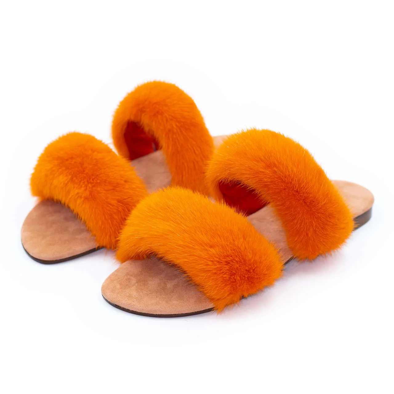 IBIZA - Slipper con doppia fascia in visone (Arancione) - Image 5