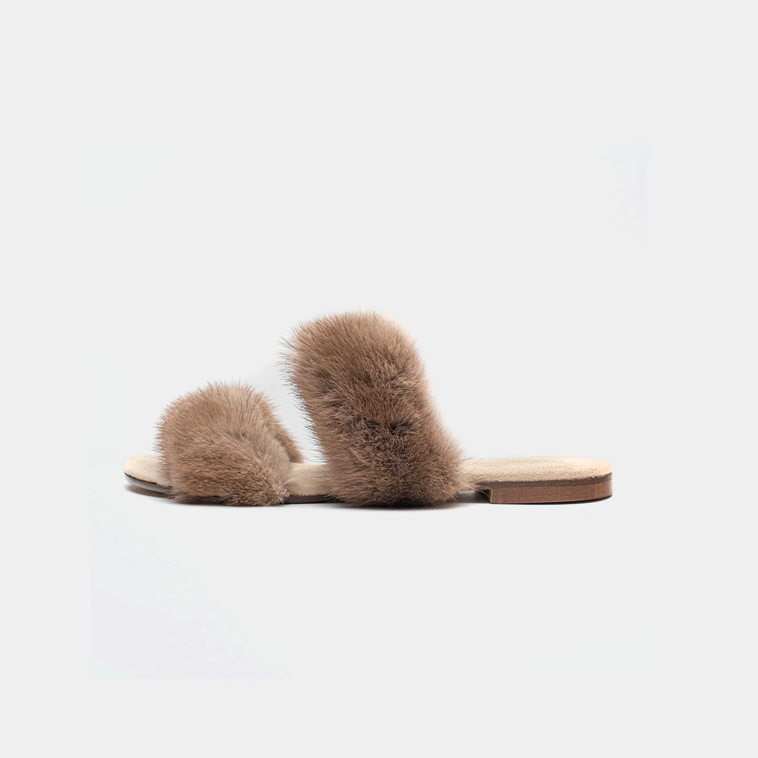 IBIZA - Slipper con doppia fascia in visone (Marrone) - Image 4