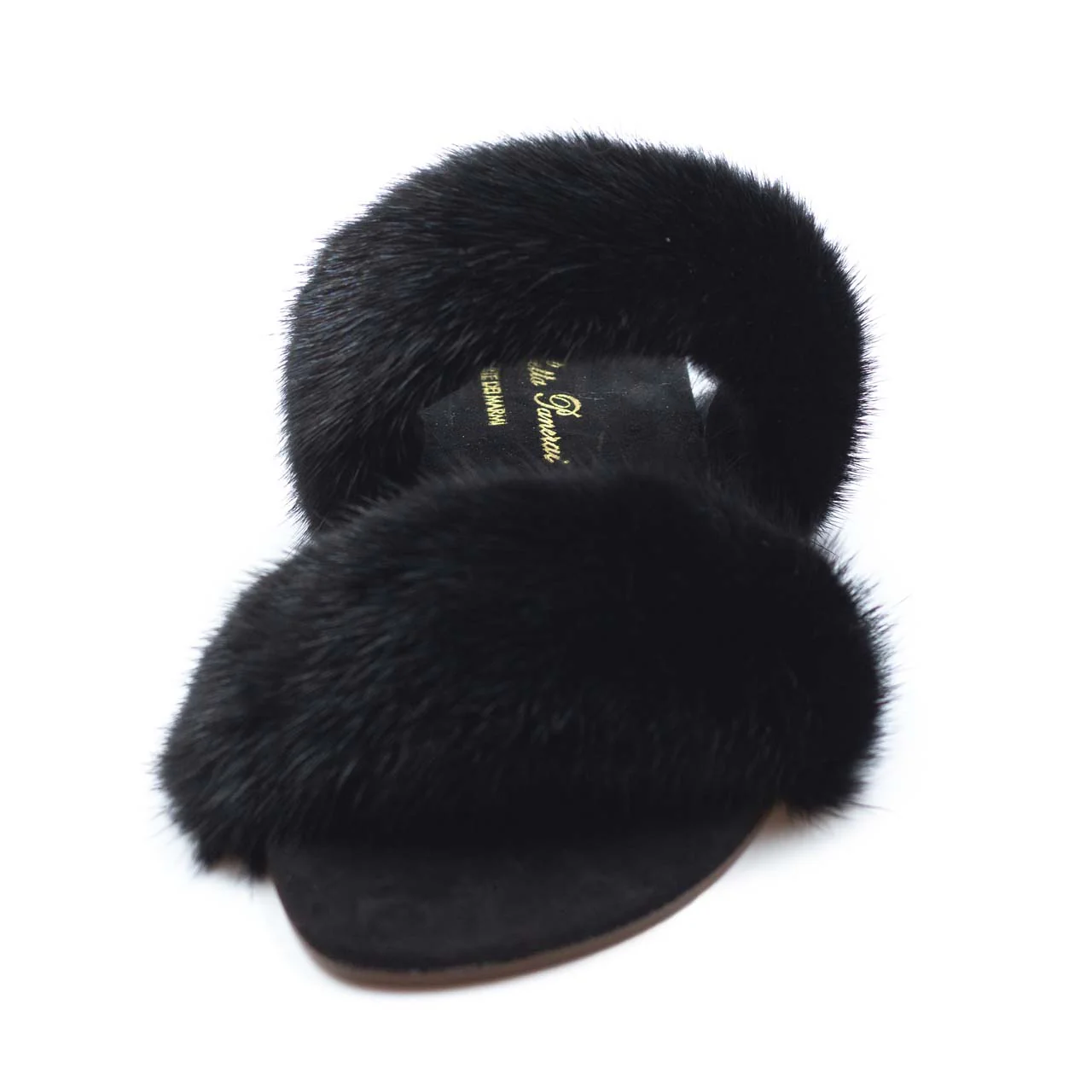 IBIZA - Slipper con doppia fascia in visone (Nero) - Image 8