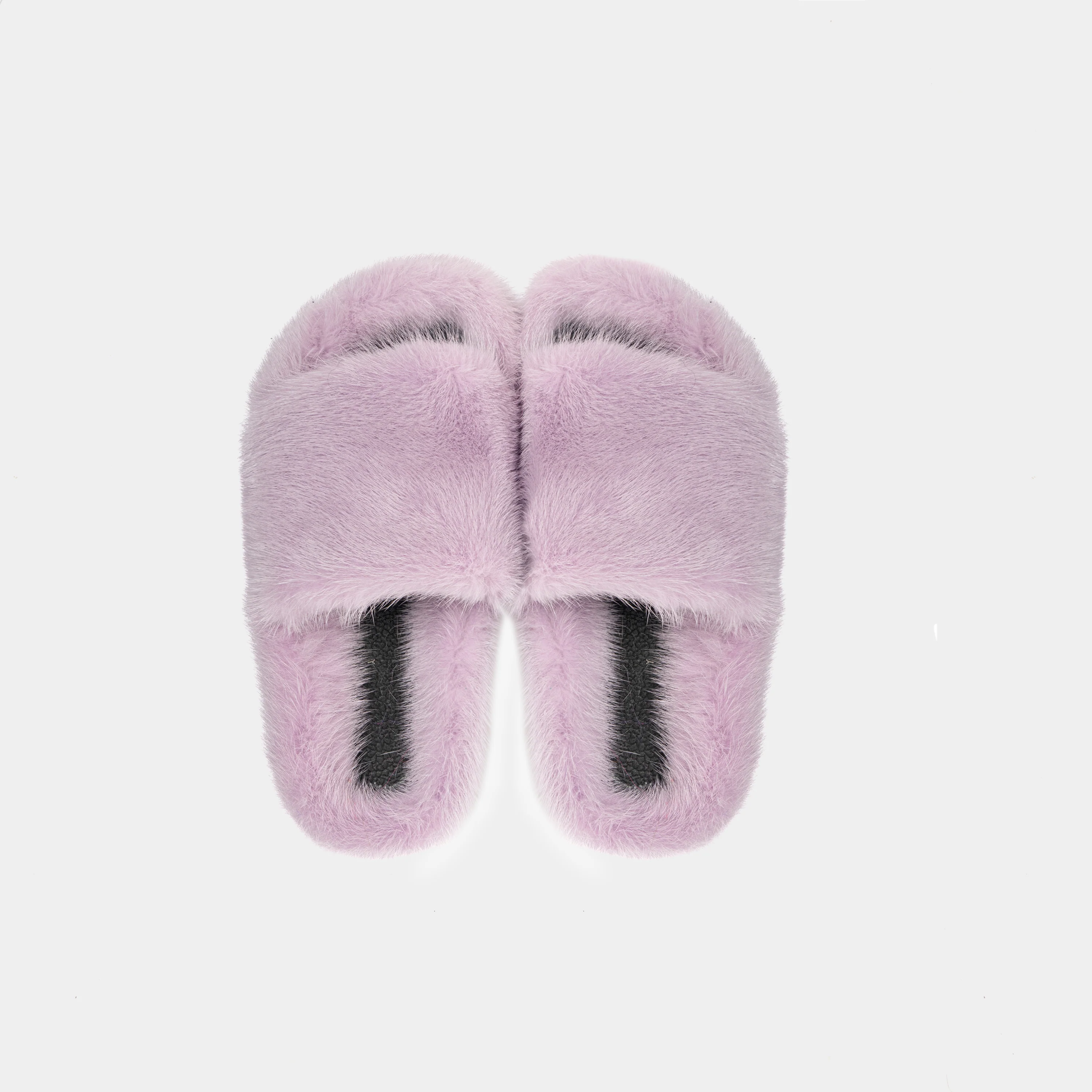 MIAMI - Slipper con fascia e bordatura in visone (Lilla) - Image 4