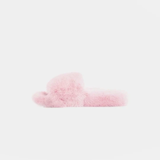 MIAMI - Slipper con fascia e bordatura in visone (Rosa) - Image 3