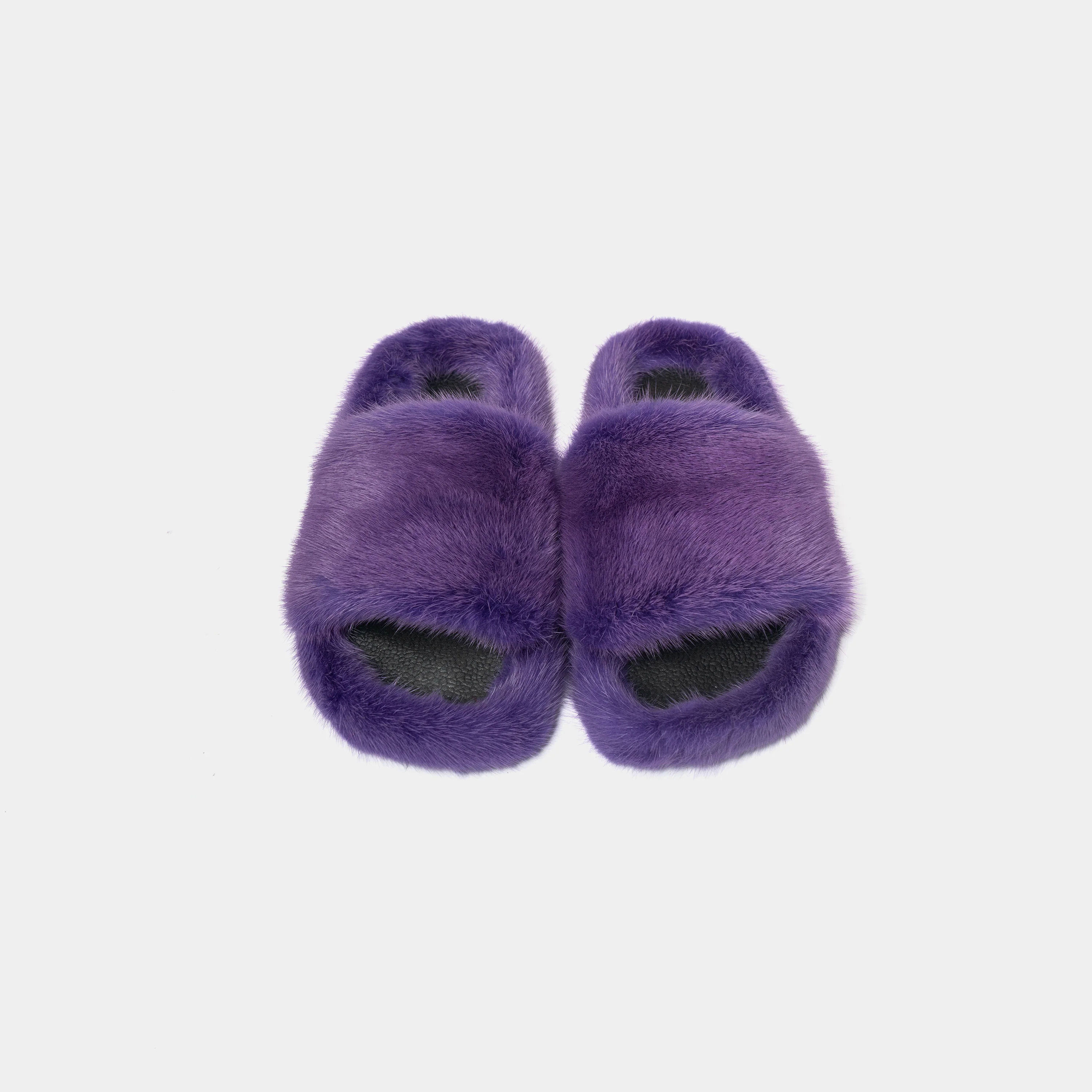 MIAMI - Slipper con fascia e bordatura in visone (Viola) - Image 5