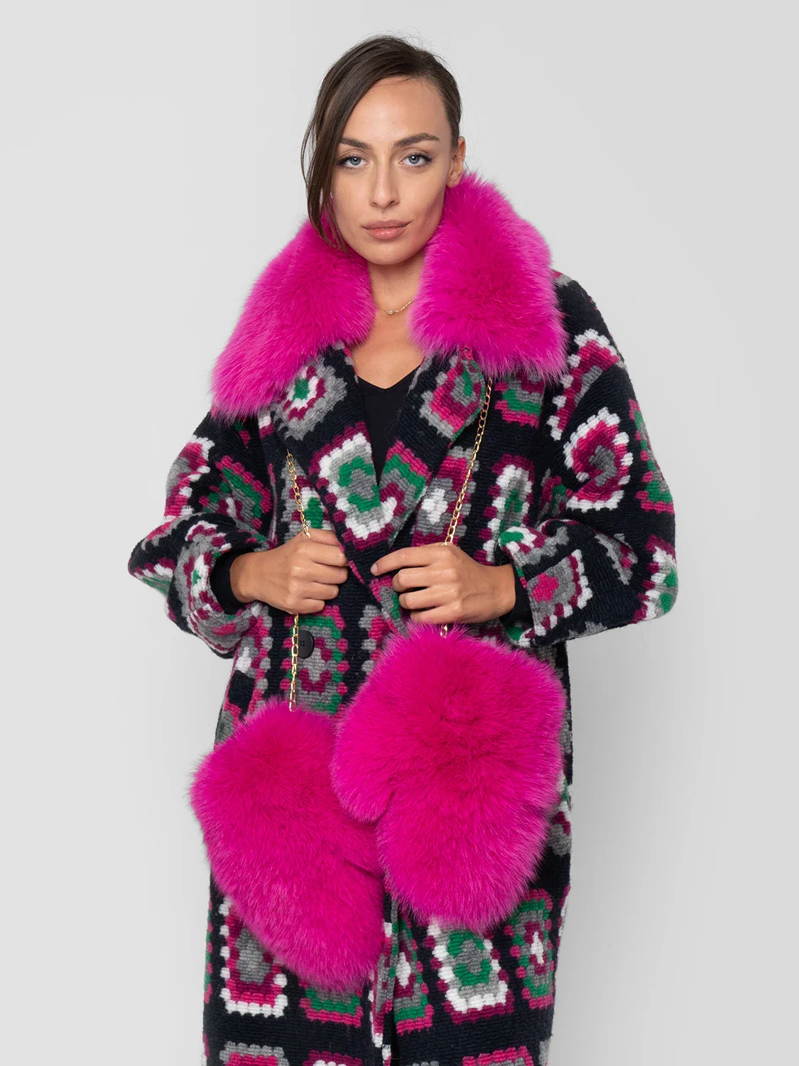 COLMAR - Muffole in volpe (Fucsia)