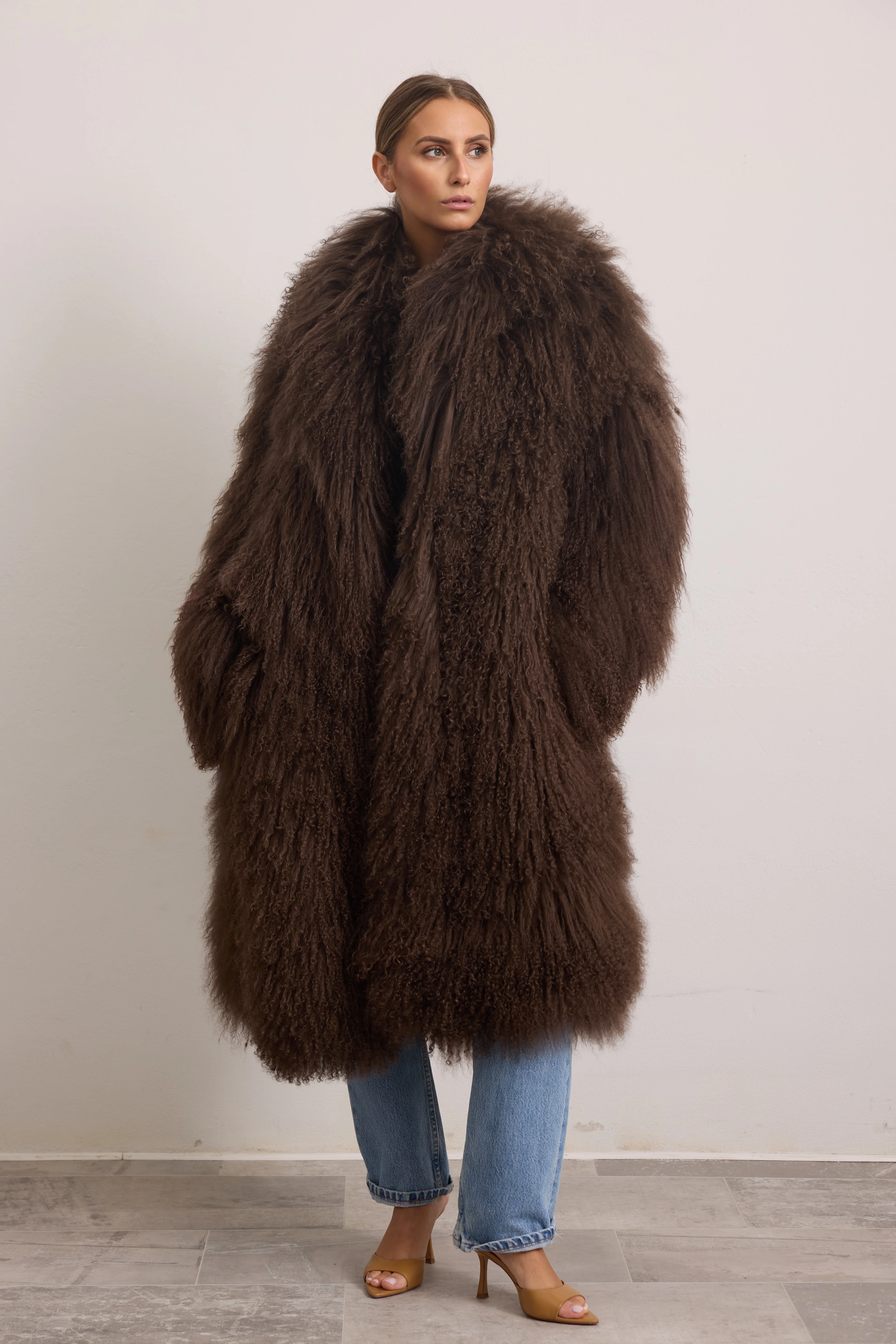 NEPAL - Cappotto lungo in mongolia (Marrone) - Image 3