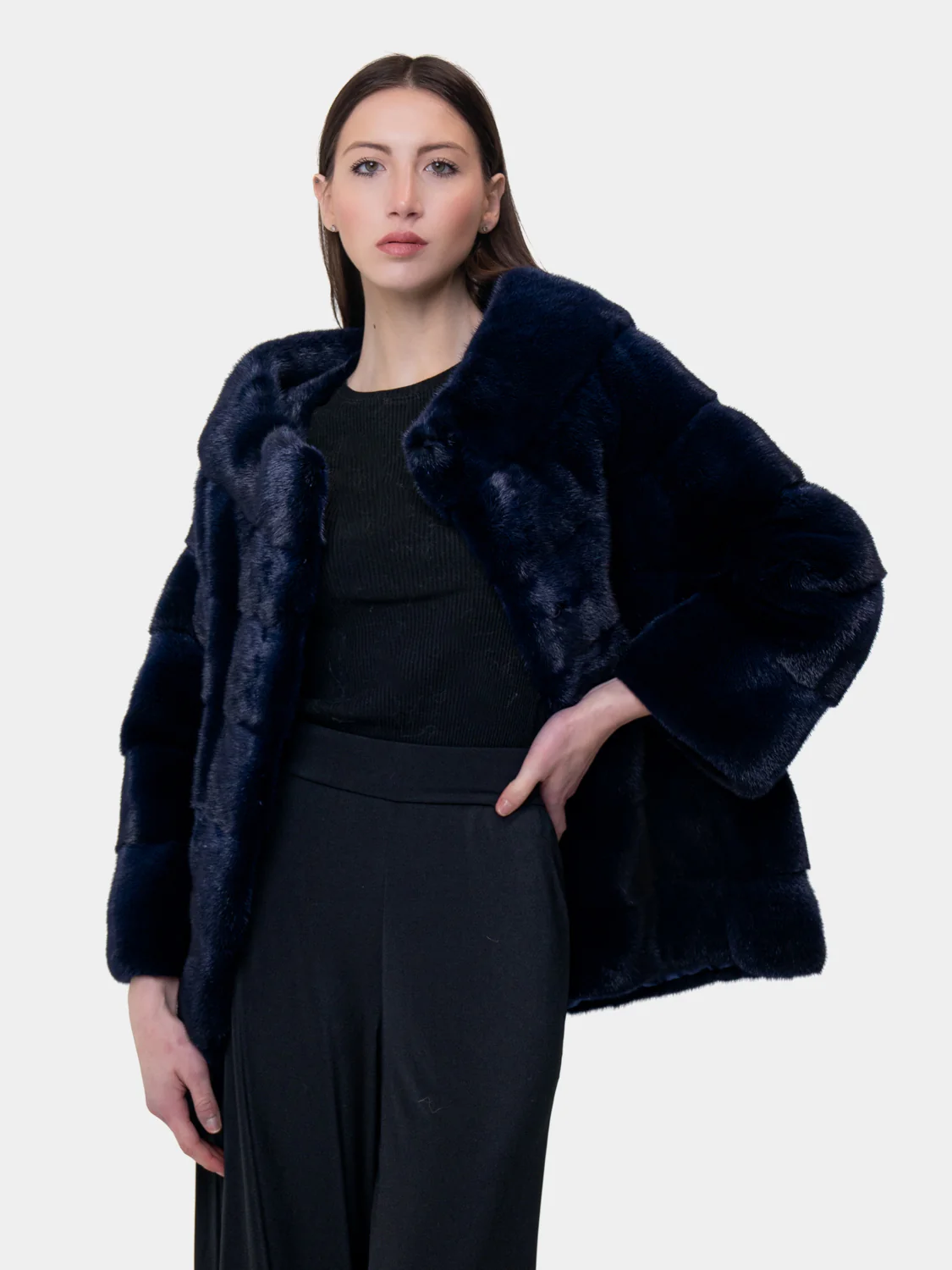NEW JERSEY - Giacca in visone - Mod. Tiffany (Blu) - Image 2