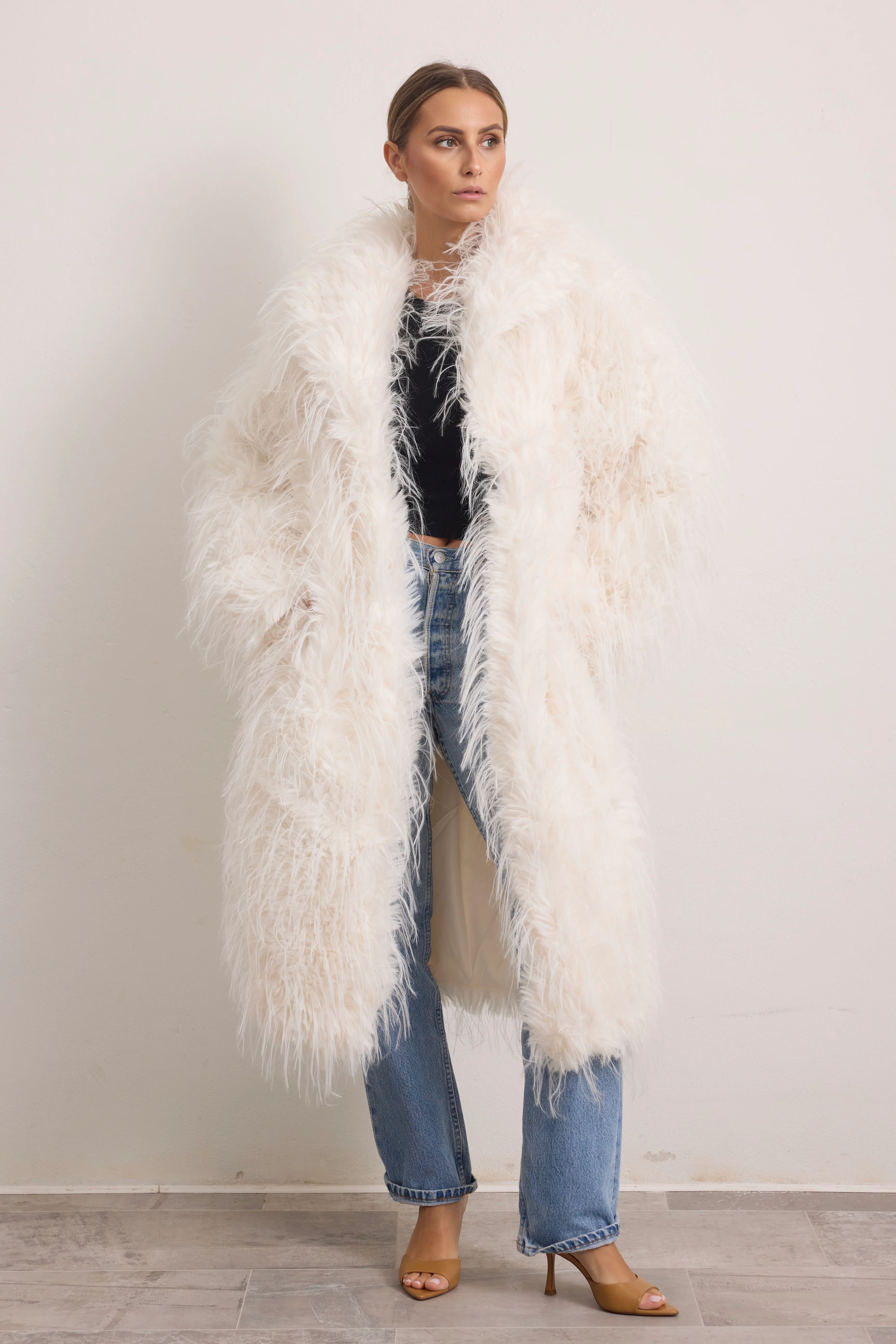 OKLAHOMA - Cappotto pelo lungo (Bianco) - Image 4