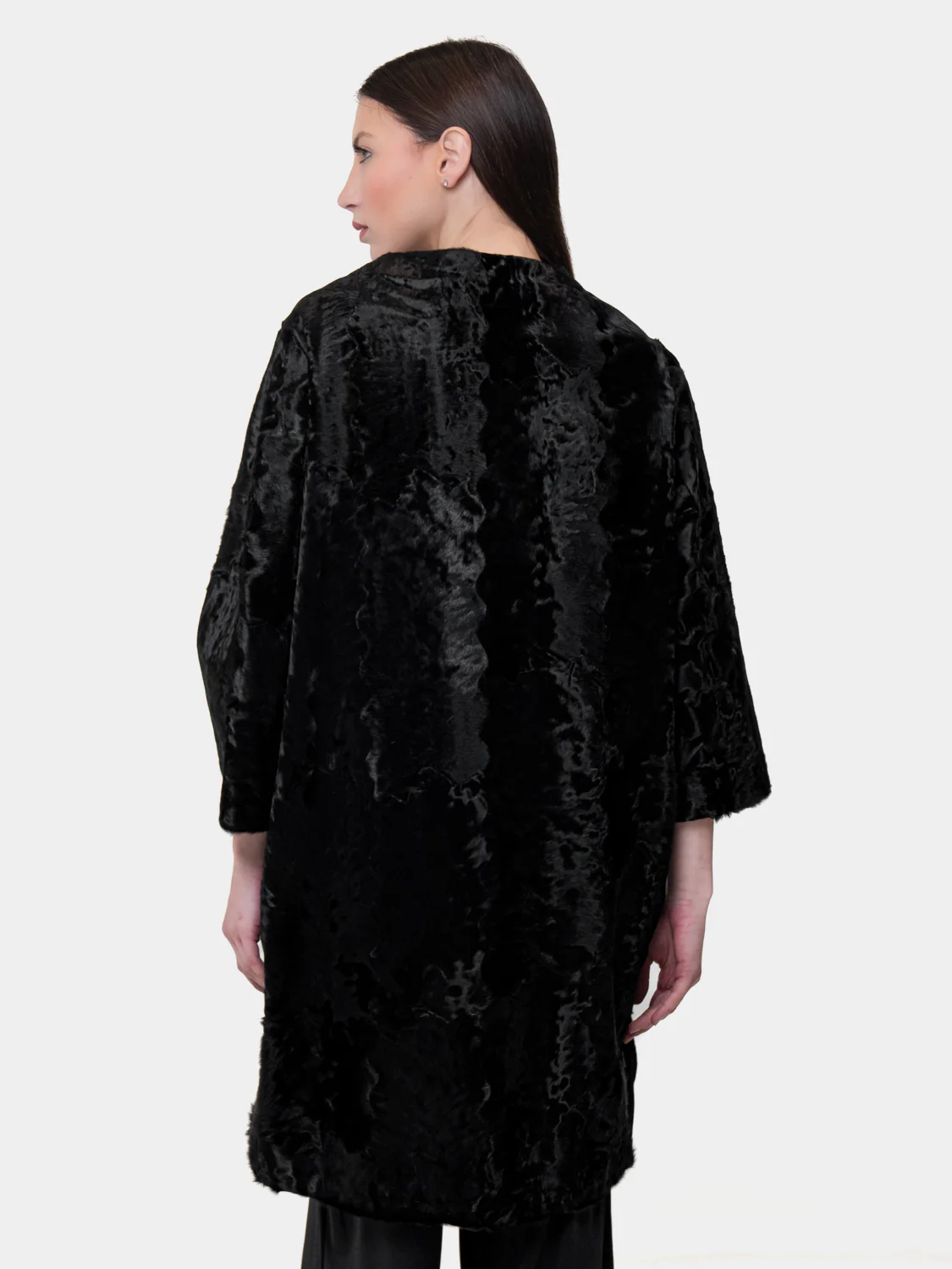 BAYONNE - Cappotto in astracan - Mod. Kimono (Nero) - Image 6