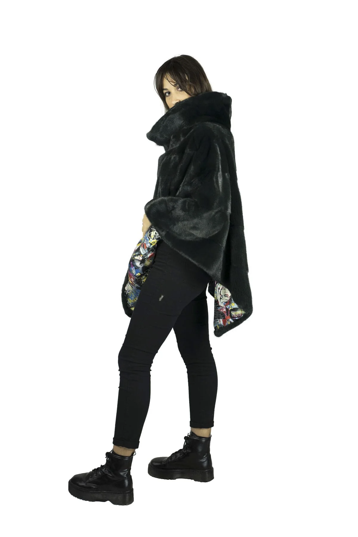 MISSISSIPI - Poncho in visone (Nero) - Image 2