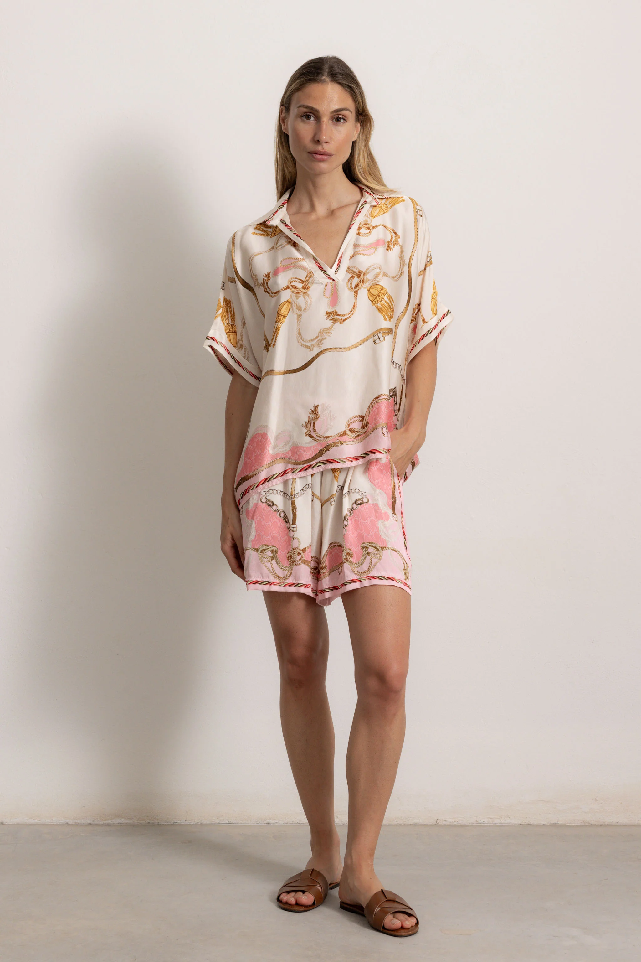 PORTO ROTONDO - Completo shorts manica corta (Rosa) - Image 3