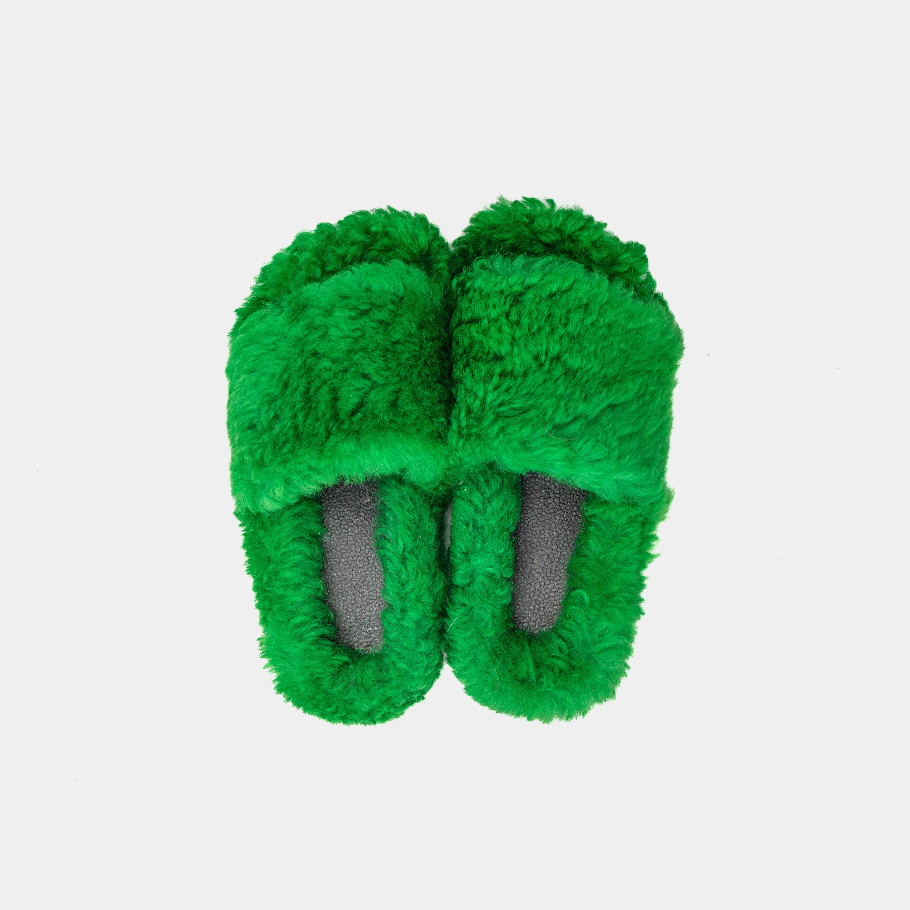 MILANO - Slipper con fascia e bordatura in montone (Verde) - Image 4