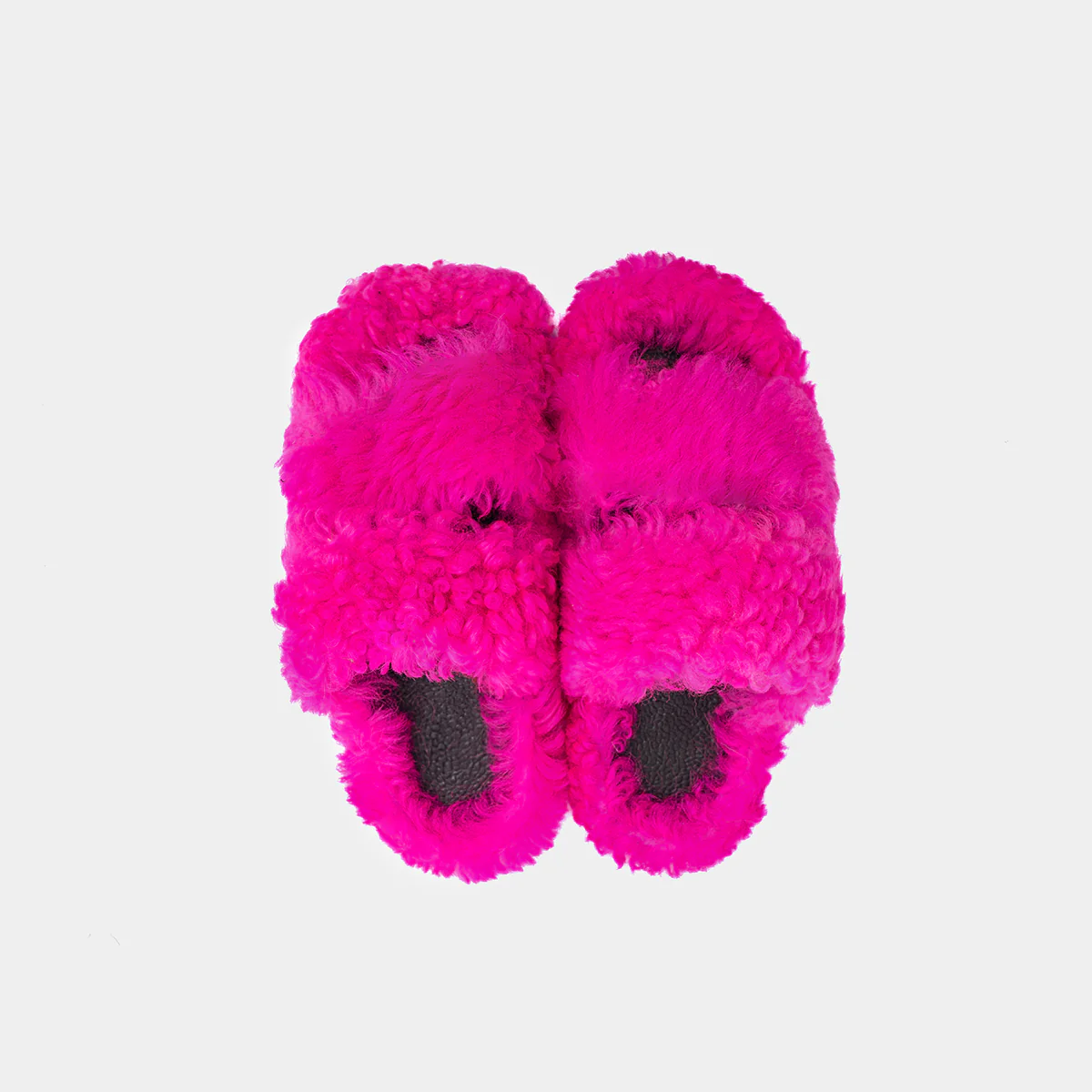 ROMA - Slipper con doppia fascia e bordatura in montone (Fucsia) - Image 3