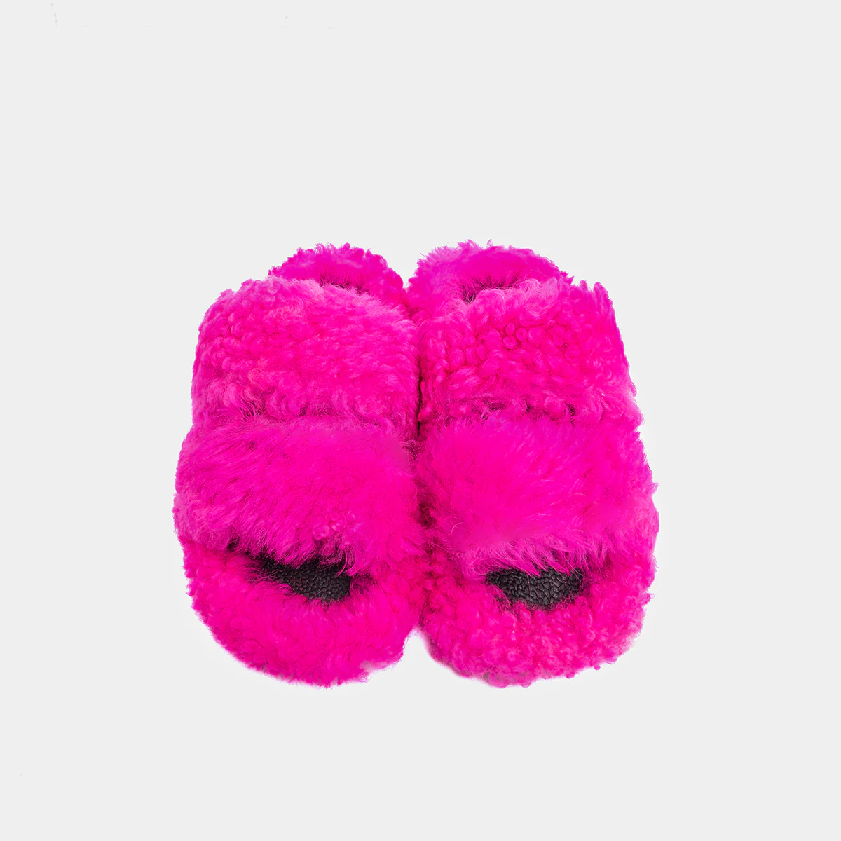 ROMA - Slipper con doppia fascia e bordatura in montone (Fucsia) - Image 4